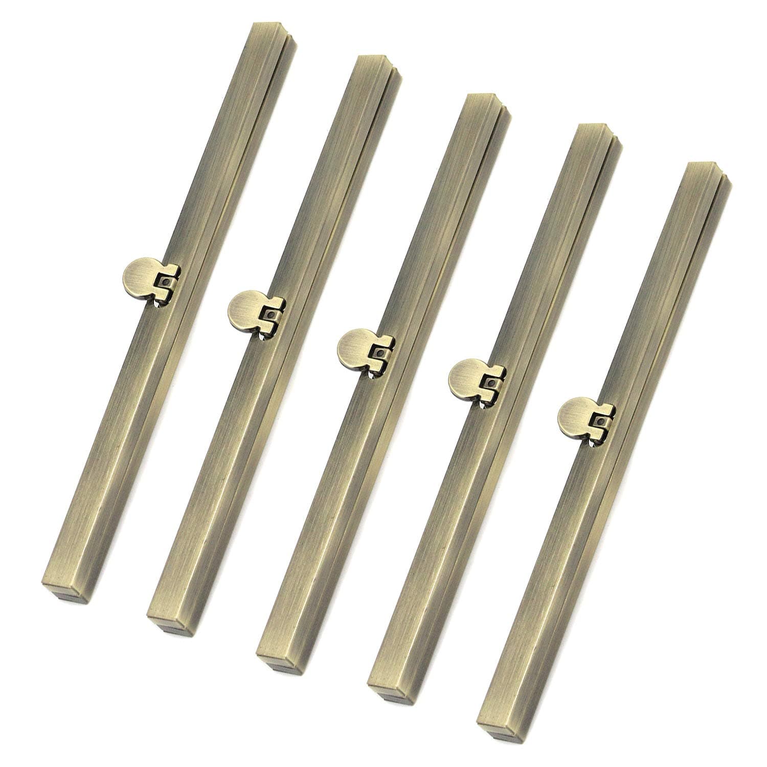 Coshar 5 Pieces Practical Kiss Clasp Lock Metal Purse Frame for Pursing Making,Bag Making and DIY Craft (Bronze)