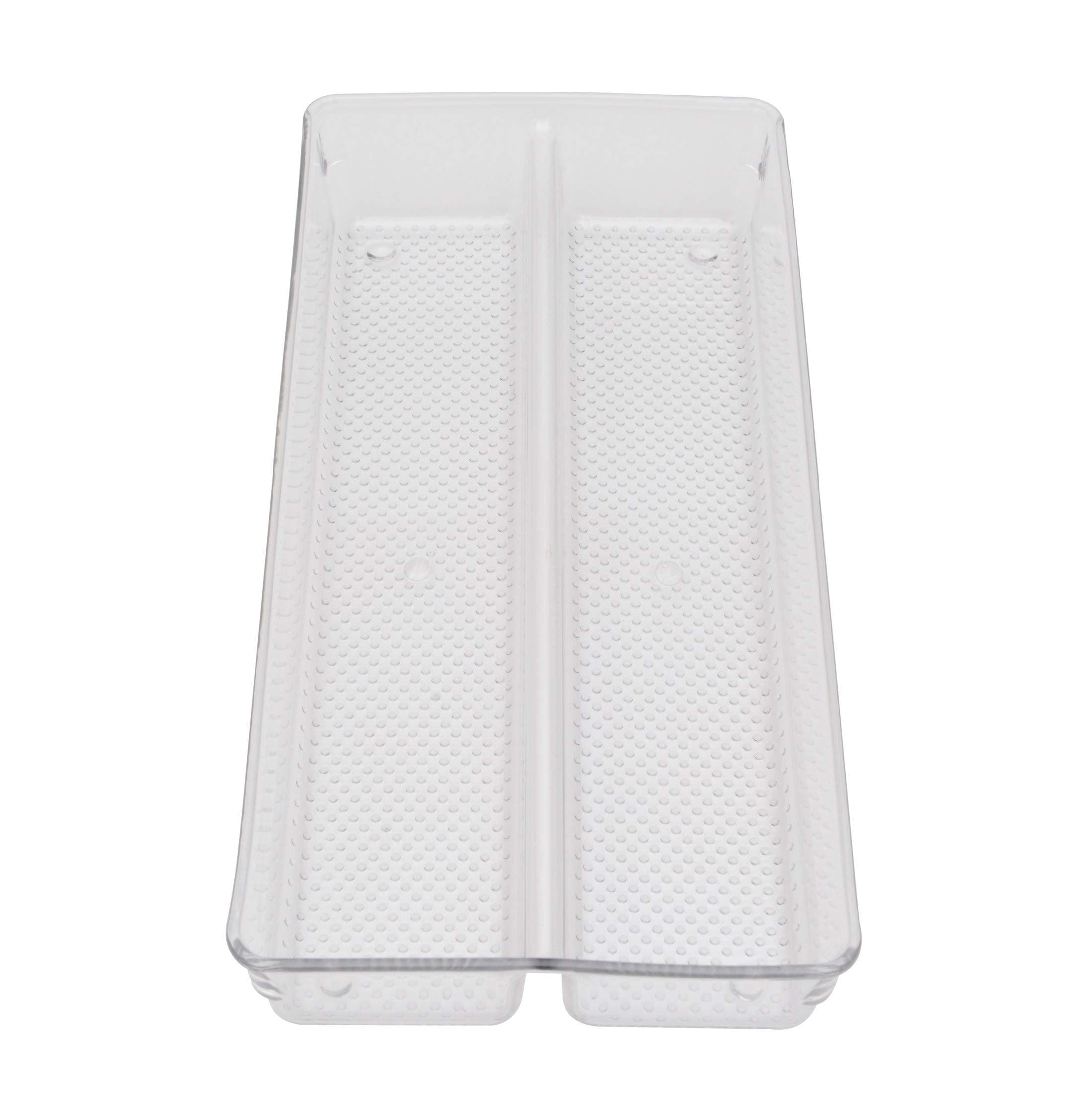 Store2508 Clear Acrylic Organiser Tray with 2 Compartments 30x15x5 Cm Pack of 1, Transparent