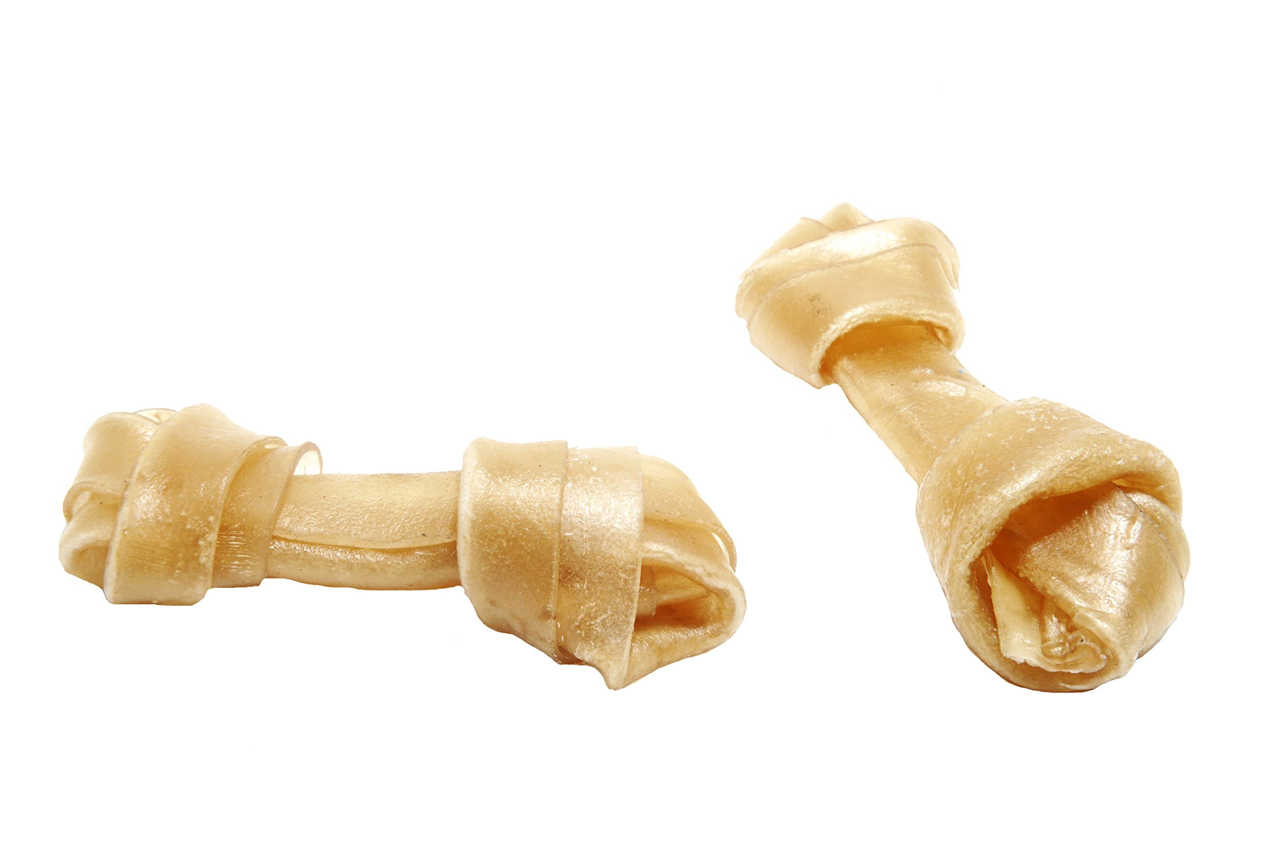 PJ Pet Poducts Rawhide Knotted Bones 10cm 20 x 30 g (10 x pack of 2, 20 bones)