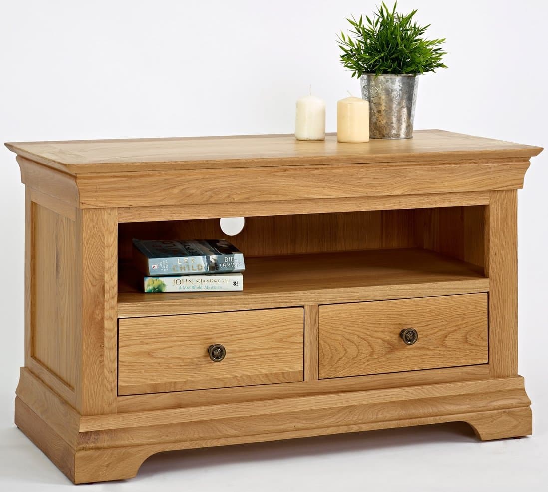 Ametis Normandy Oak Small TV Unit, Size: H 60cm, W 104cm, D 47cm