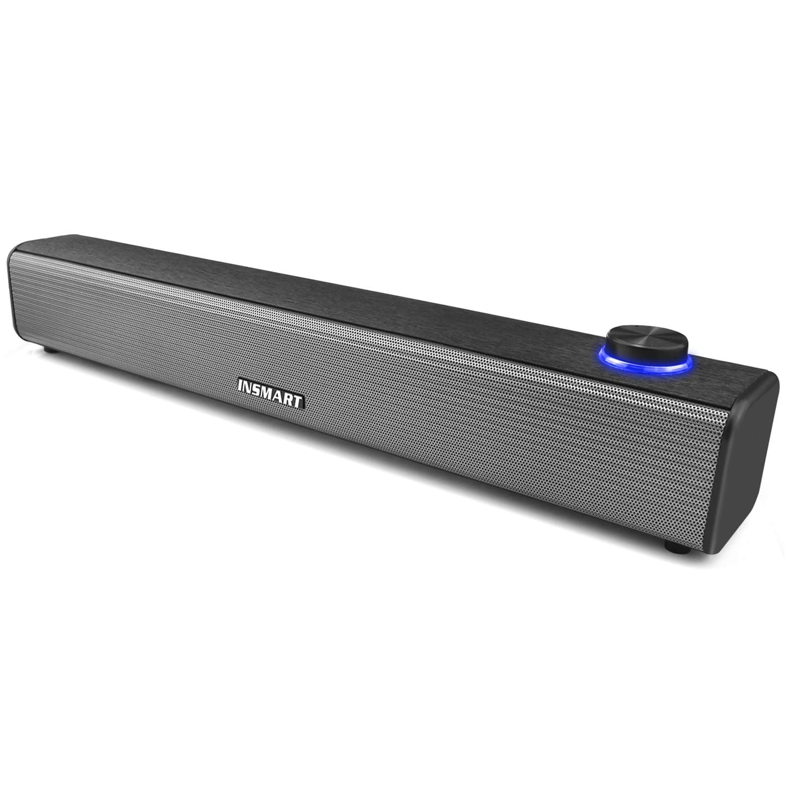 INSMART Computer Speakers, Wired Sound Bar, USB Powered & Aux Connection Mini Desktop Soundbar Speaker for PC, Cellphone, Tablet, Laptop