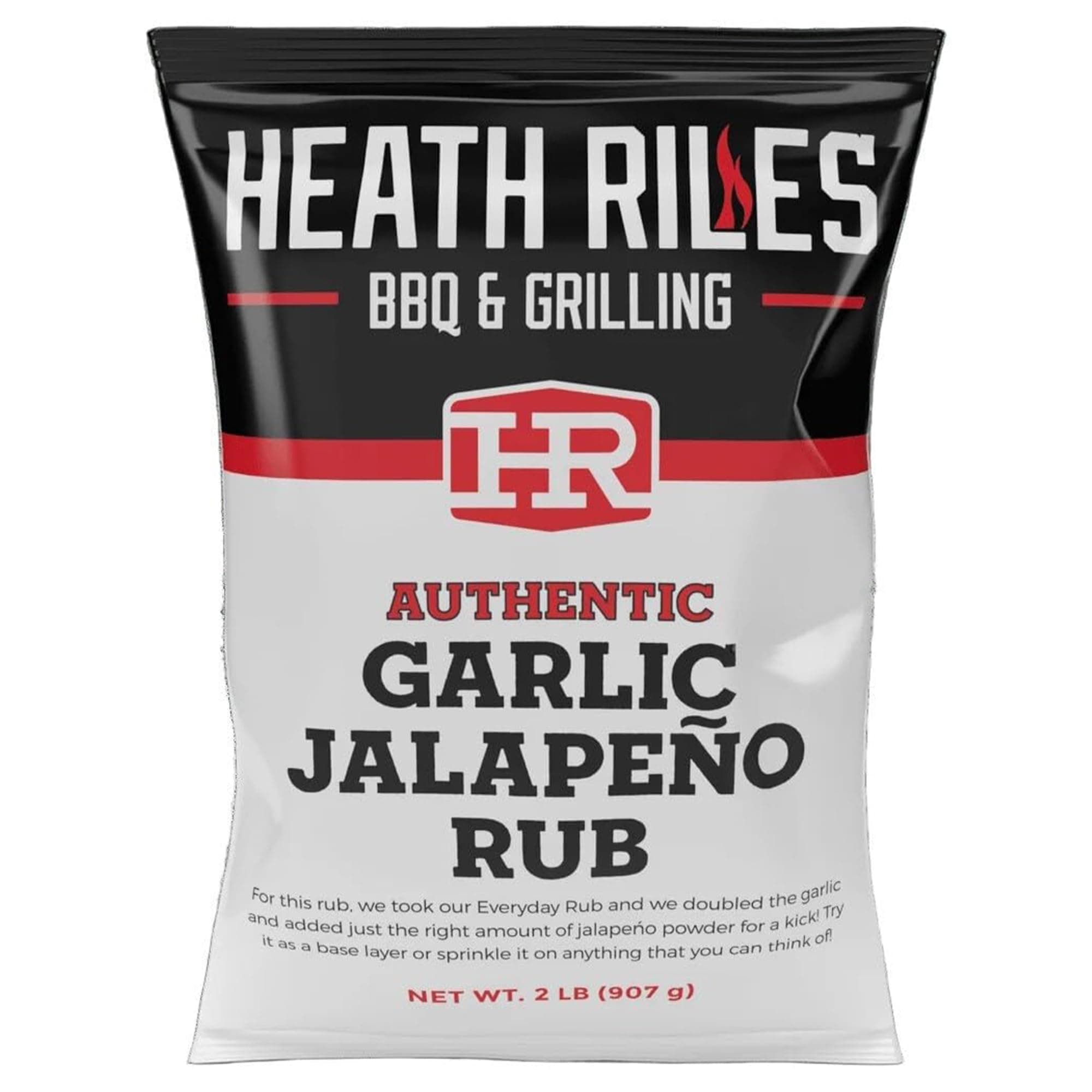 Heath Riles BBQ Rub, Garlic Jalapeño Rub Seasoning, Champion Pitmaster Recipe, Shaker Spice Mix, 2 lb./32 oz.