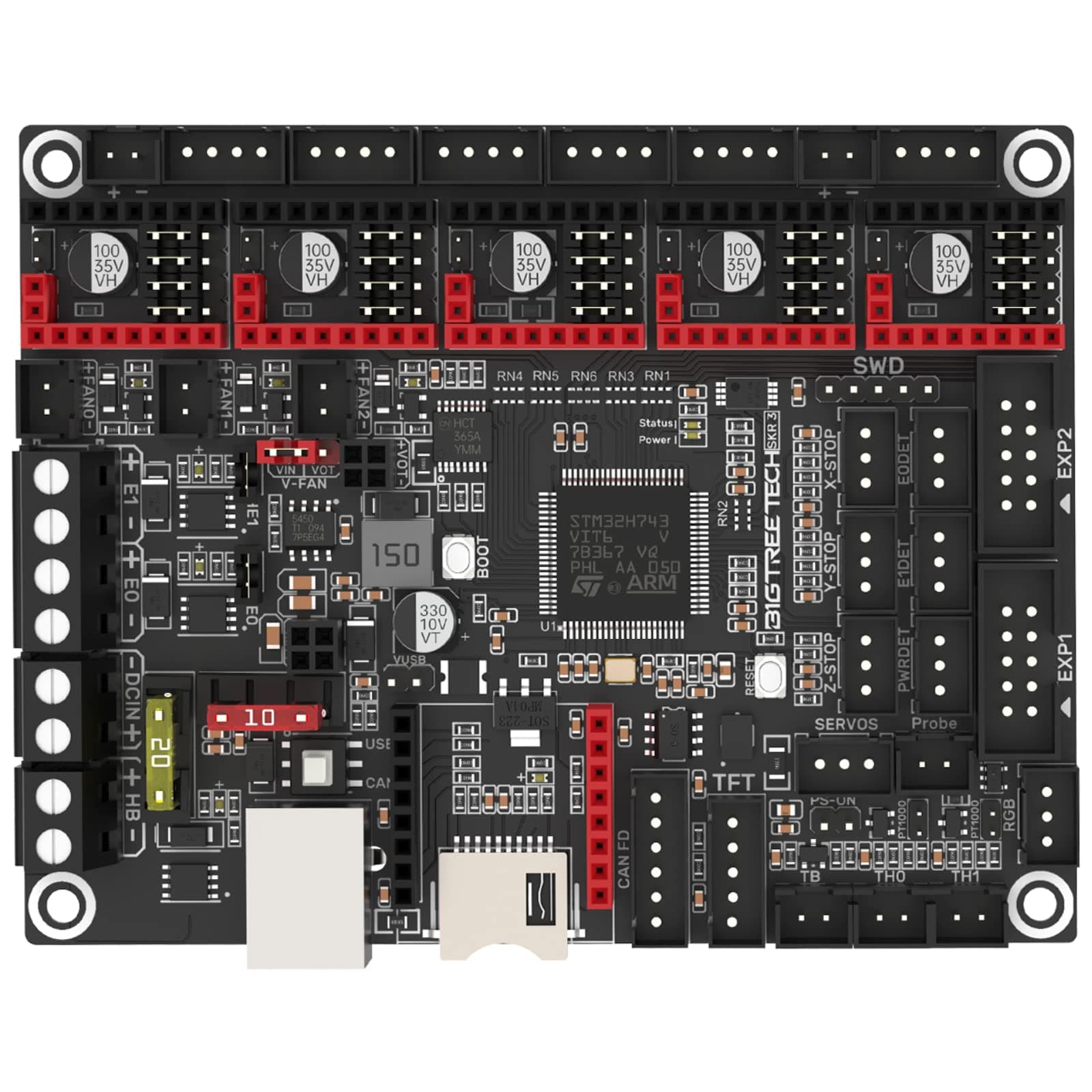 BIGTREETECHSKR 3 Mute Silent Board Motherboard 32bit SKR 2 New Upgrade Controller Board Support TMC2209 TMC2208 A4988 Drivers Compatible with TFT LCD Display FDM 3D Printers DIY Mainboard