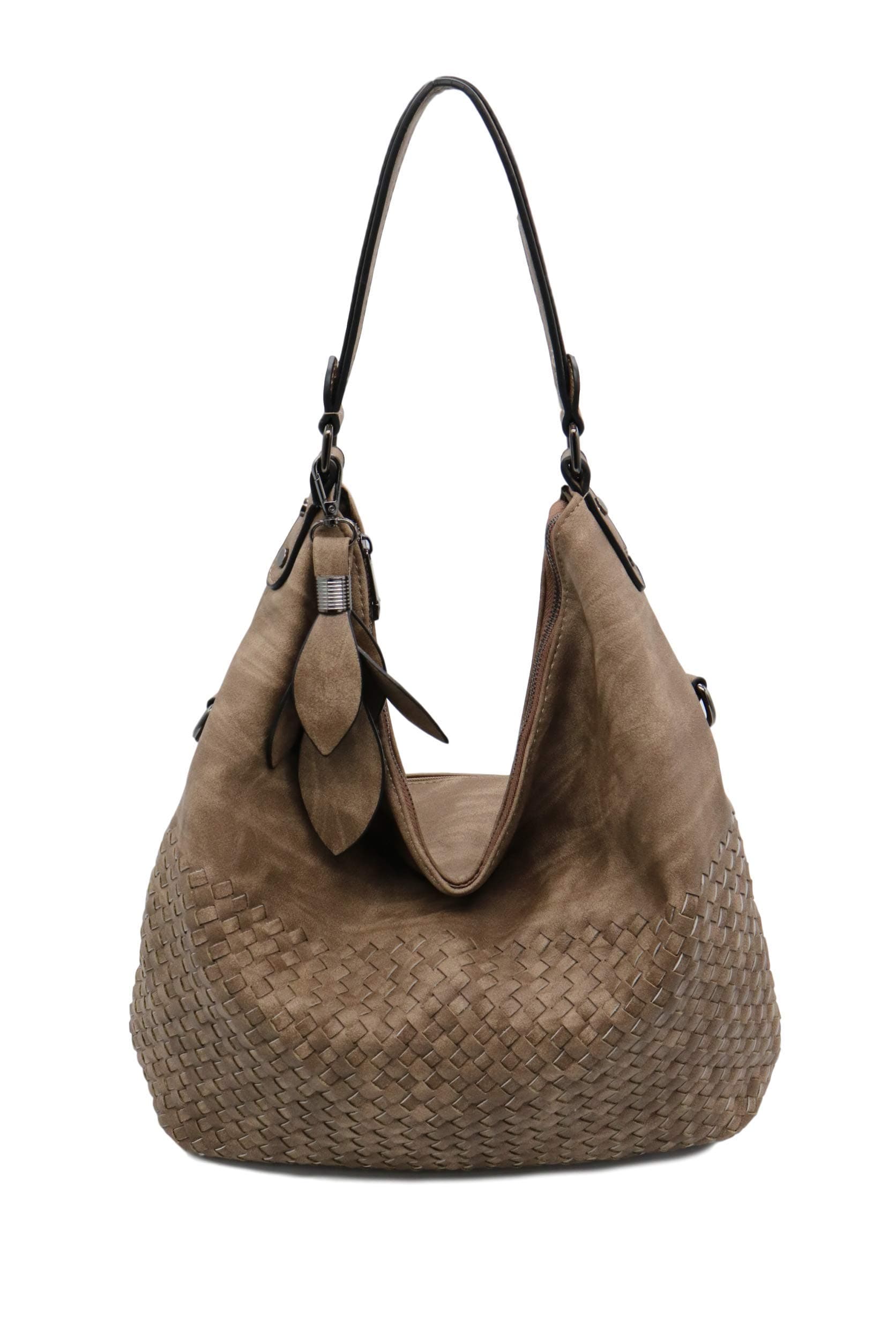 Lucky Charm Vintage Hobo Style Designer handbag Large Shoulder Tote Bag for Women (Khaki)