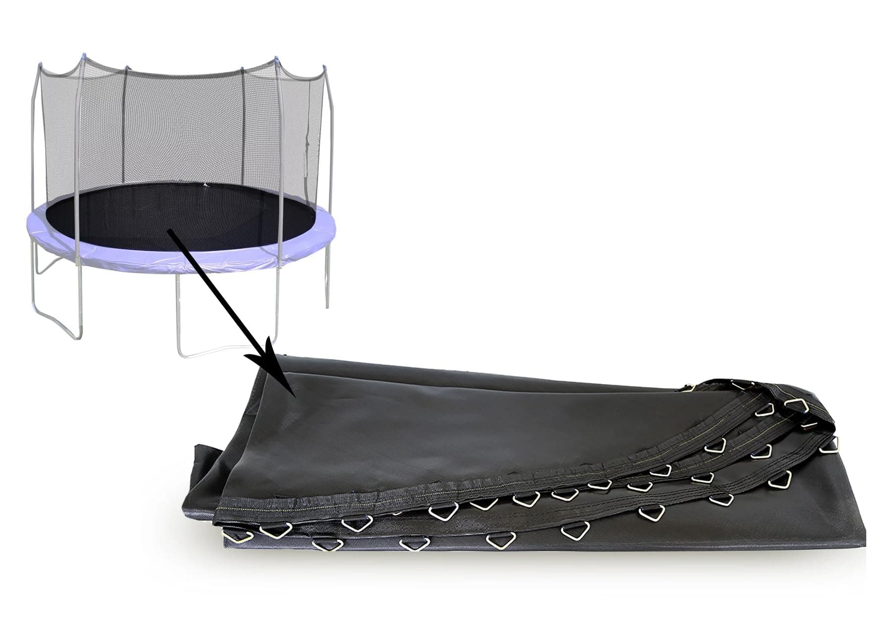 150 Inch Trampoline Mat FITS 14'' Frames has 72 V-Rings FITS 5.5" Springs