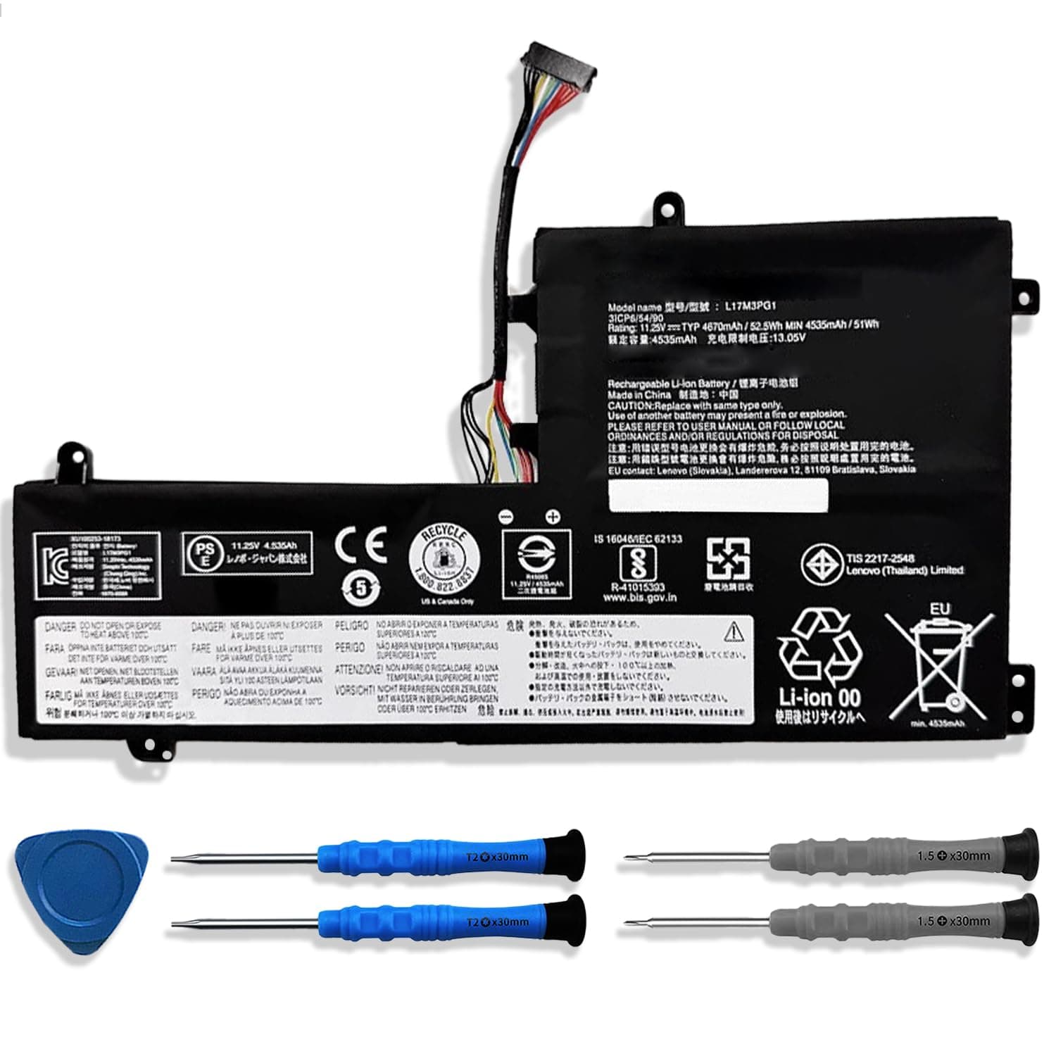 Dentsing L17M3PG1 L17C3PG1 L17C3PG2 L17M3PG2 Laptop Battery Compatible with Lenovo Legion Y530-15ICH Y540 Y545-PG0 Y740-15IRH Y740-15ICHG Legion Y7000 2019 1050 PG0 Series L17M3PG3 11.25V 52.5Wh