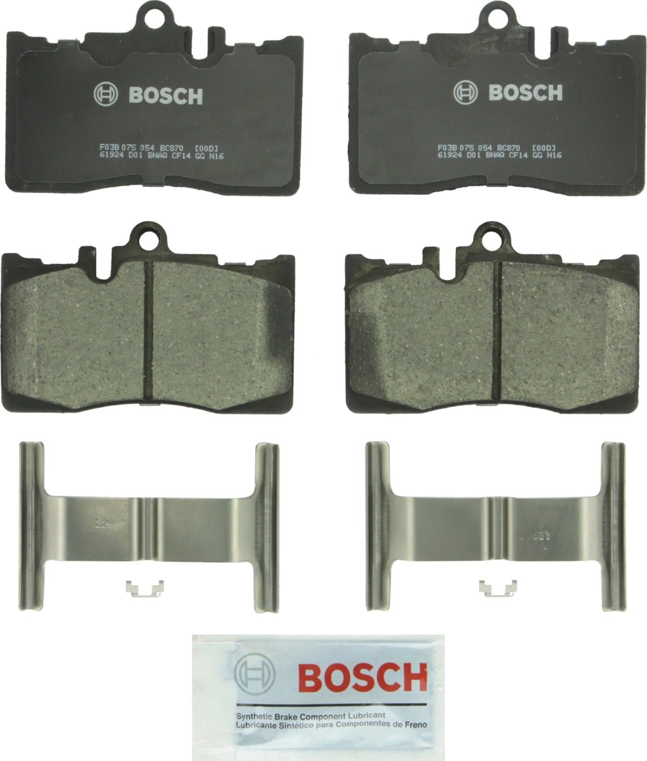 BOSCH BC870 QuietCast Premium Ceramic Disc Brake Pad Set - Compatible With Select Lexus LS430; FRONT
