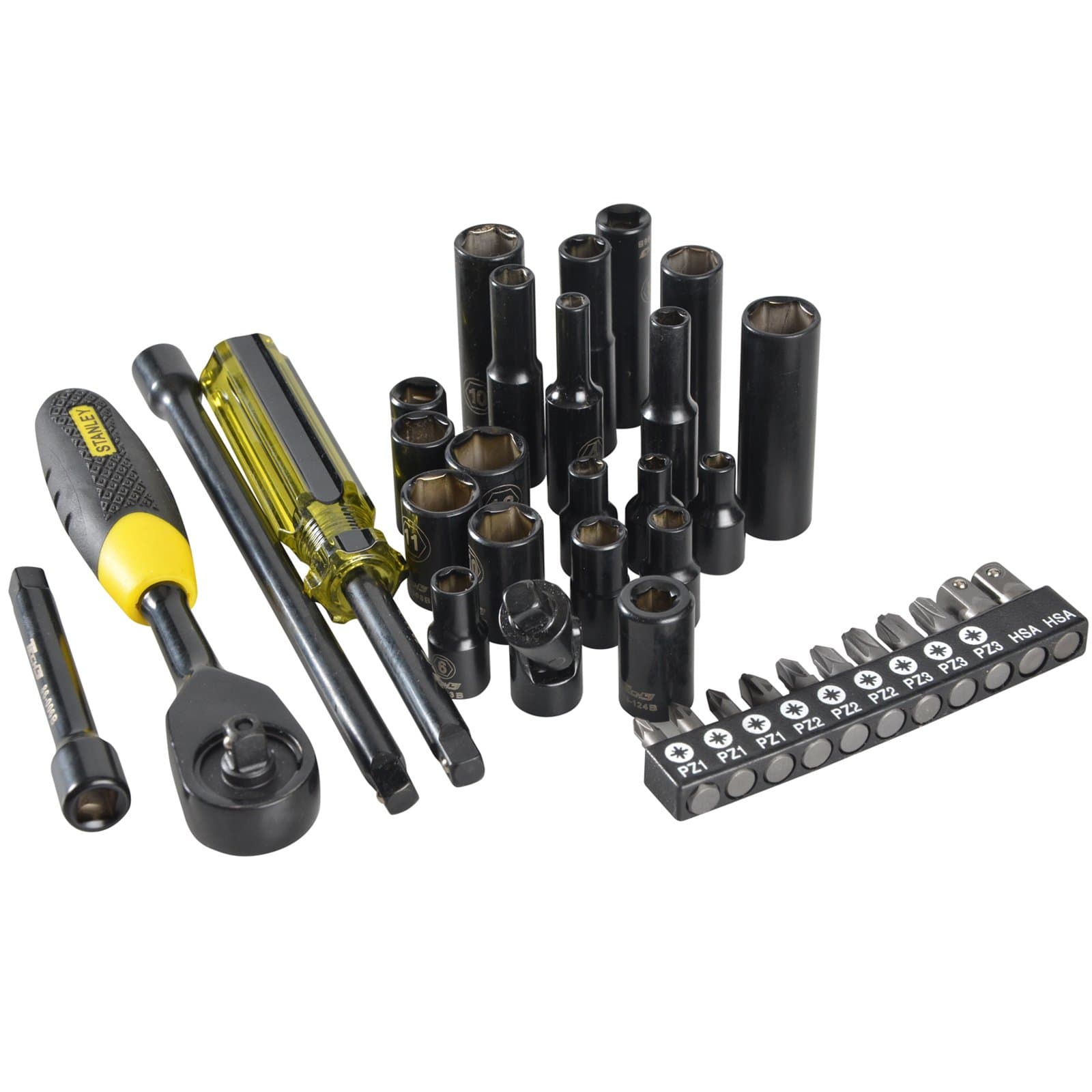 Precise Engineered Stanley 35 Piece 3/8" Square Drive Socket Set with Tech 3 Moto GP Case [Multi Set] - w/3yr Rescu3® Warranty