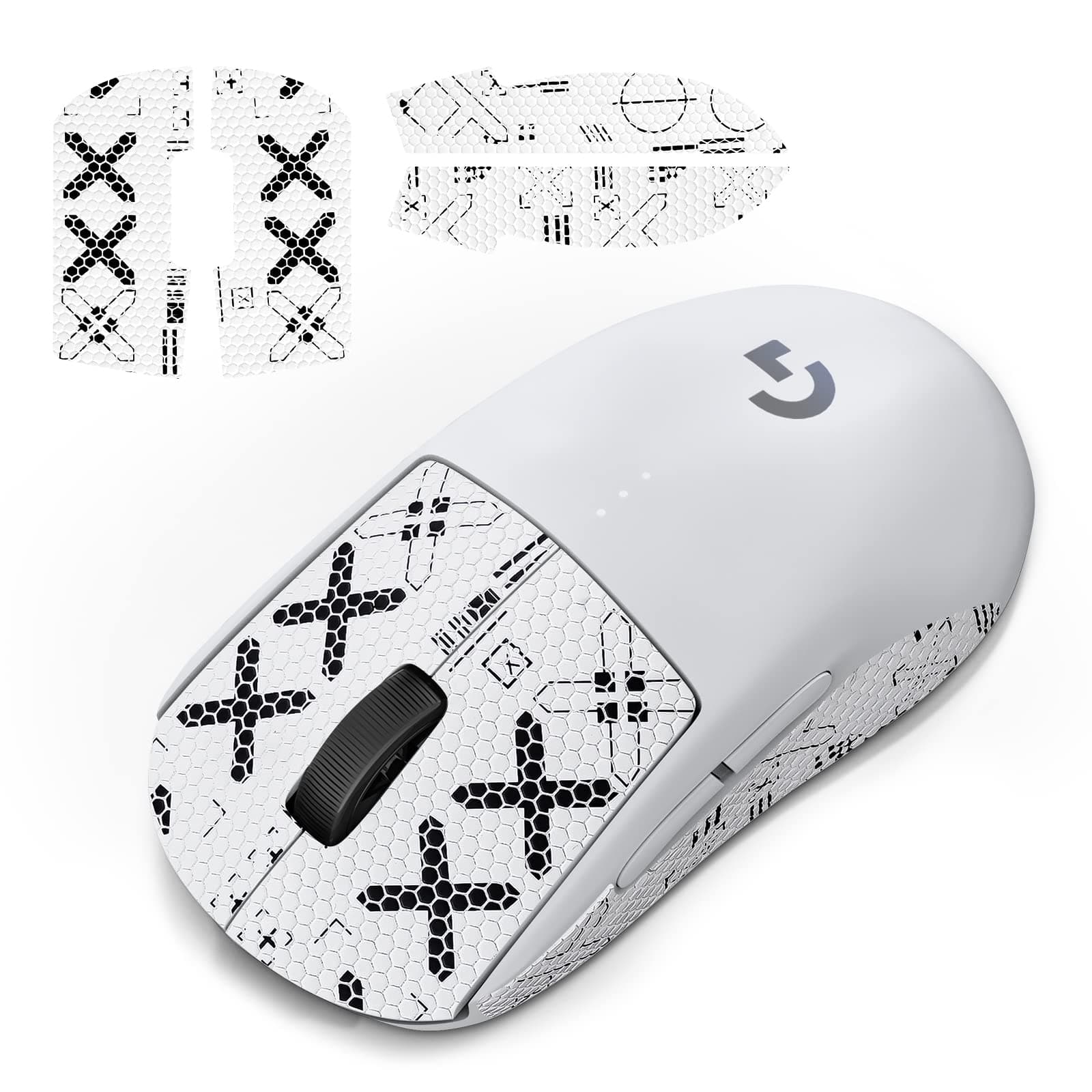 Nonslip Skin Compatible with Logitech G PRO Wireless Gaming Mouse, Nonslip Grip Tape, Sweat-Proof Grip, Protective Cover, White