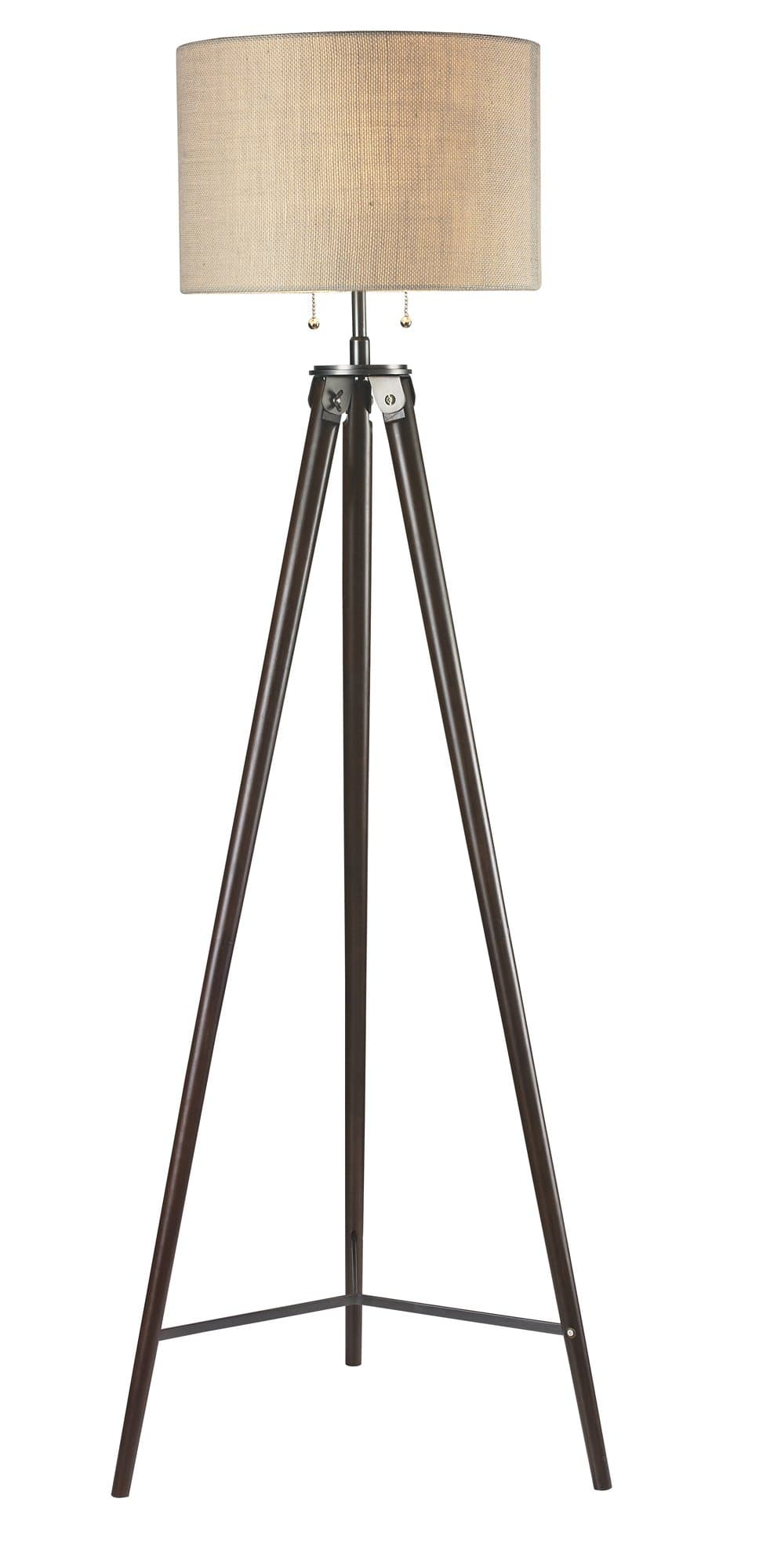 Luxeria L2 LUX1063 Chandeliers Paige Tripod Floor LAMP, Beige, Modern, Wood & Antique Bronze