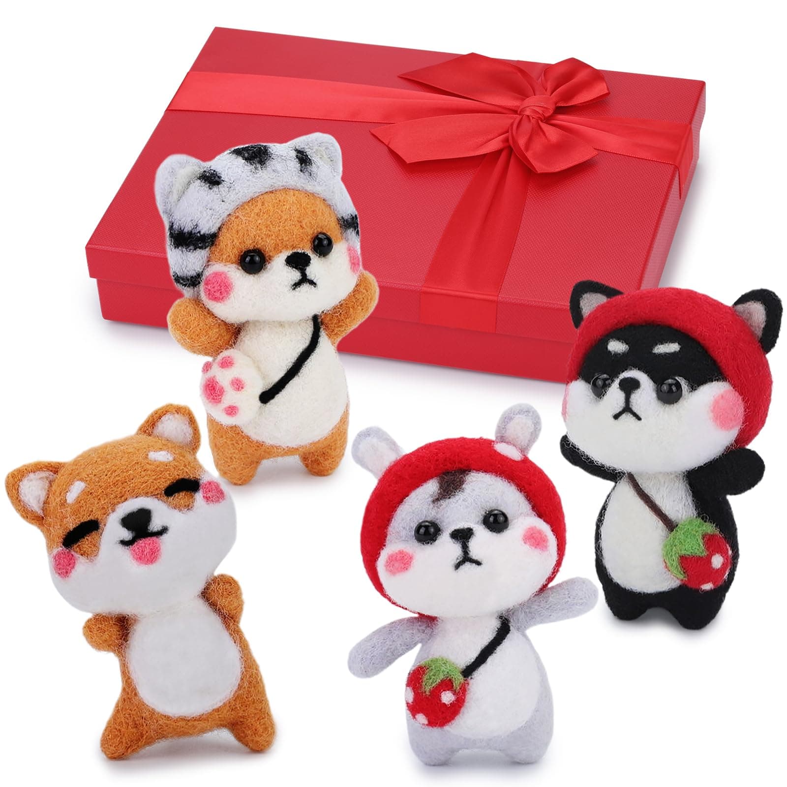 UOOU Needle Felting Kit, Needle Felting Starter Kit with 6 Pcs Colorful Needle Felting Needles and Instructions, Wool Felting Supplies for Festival and Crafts