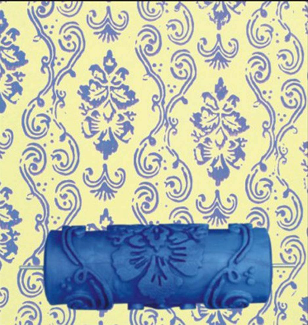 BUUEERR 5" Pattern Paint Roller Brush Sleeve Texture Stencil Wall Decor DIY Tools Decorative Texture Roller (5C96325)