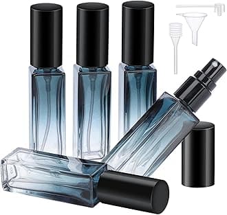 Segbeauty Travel Perfume Bottle Refillable, 5pcs 10ML Mini Glass Perfume Containers with Funnel and Pipette, Empty Portable Leak-proof Fragrance Bottles Spray Atomizer Pump Bottle Kit for Toiletries