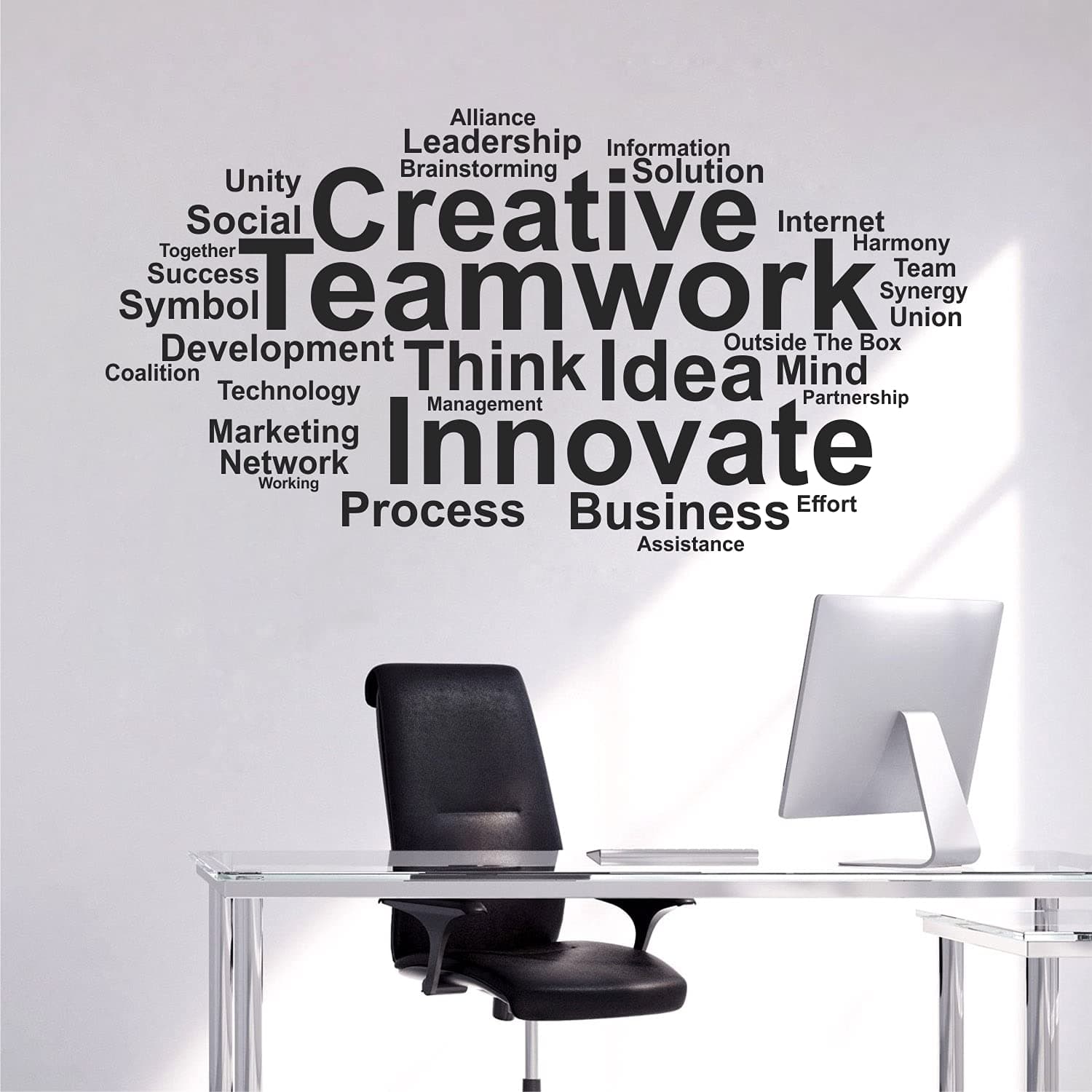 StickMe 'Team Work - Typography - Office - Inspirational - Motivational - Quotes - Wall Sticker ' -SM616 (Multi Colour, Vinyl - 130cm X 70 cm )
