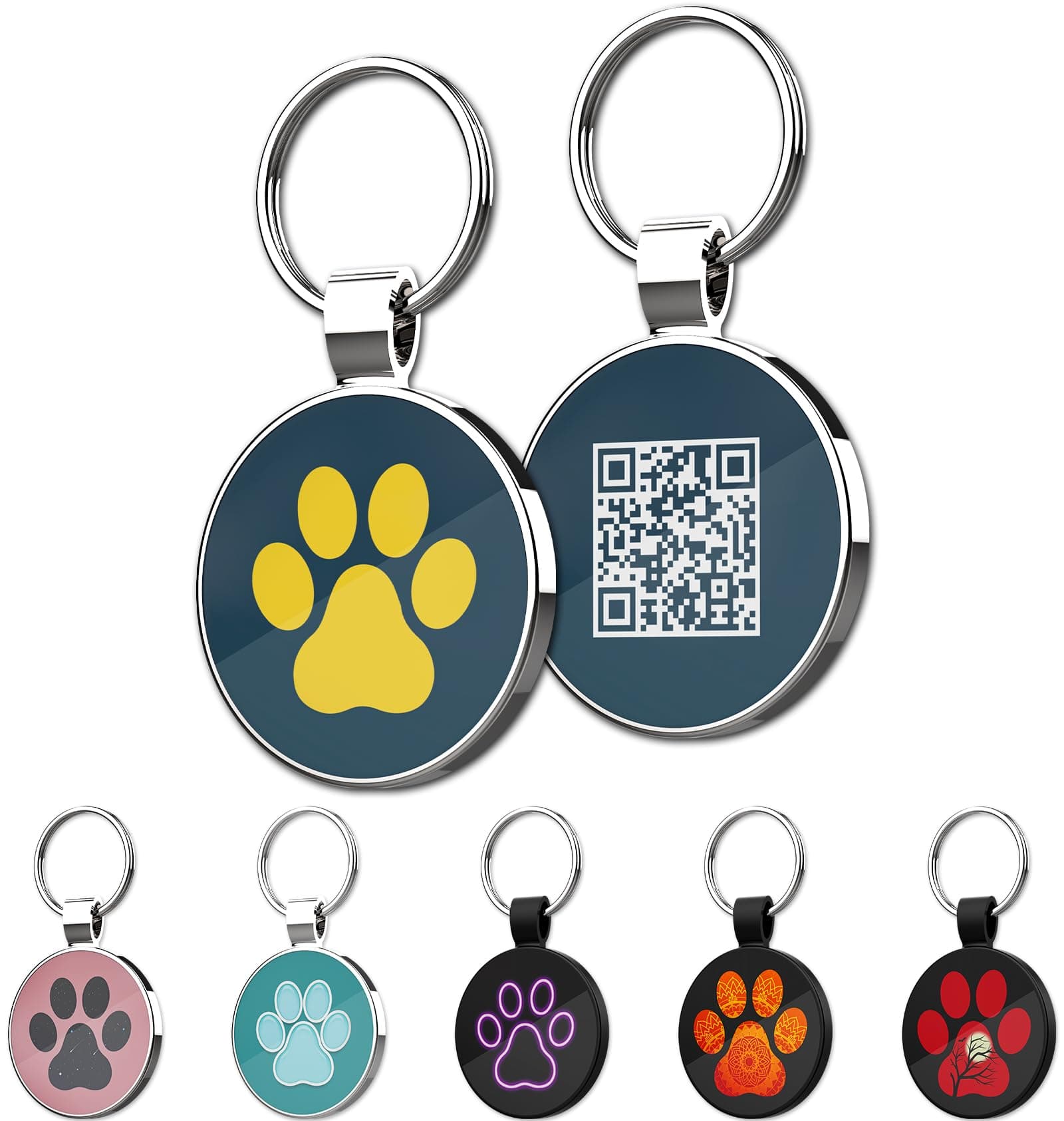 MYLUCKYTAG QR Code Pet ID | Personalized Dog & Cat Collar Tag | Online Profile with Instant Scanned Location Alert Email