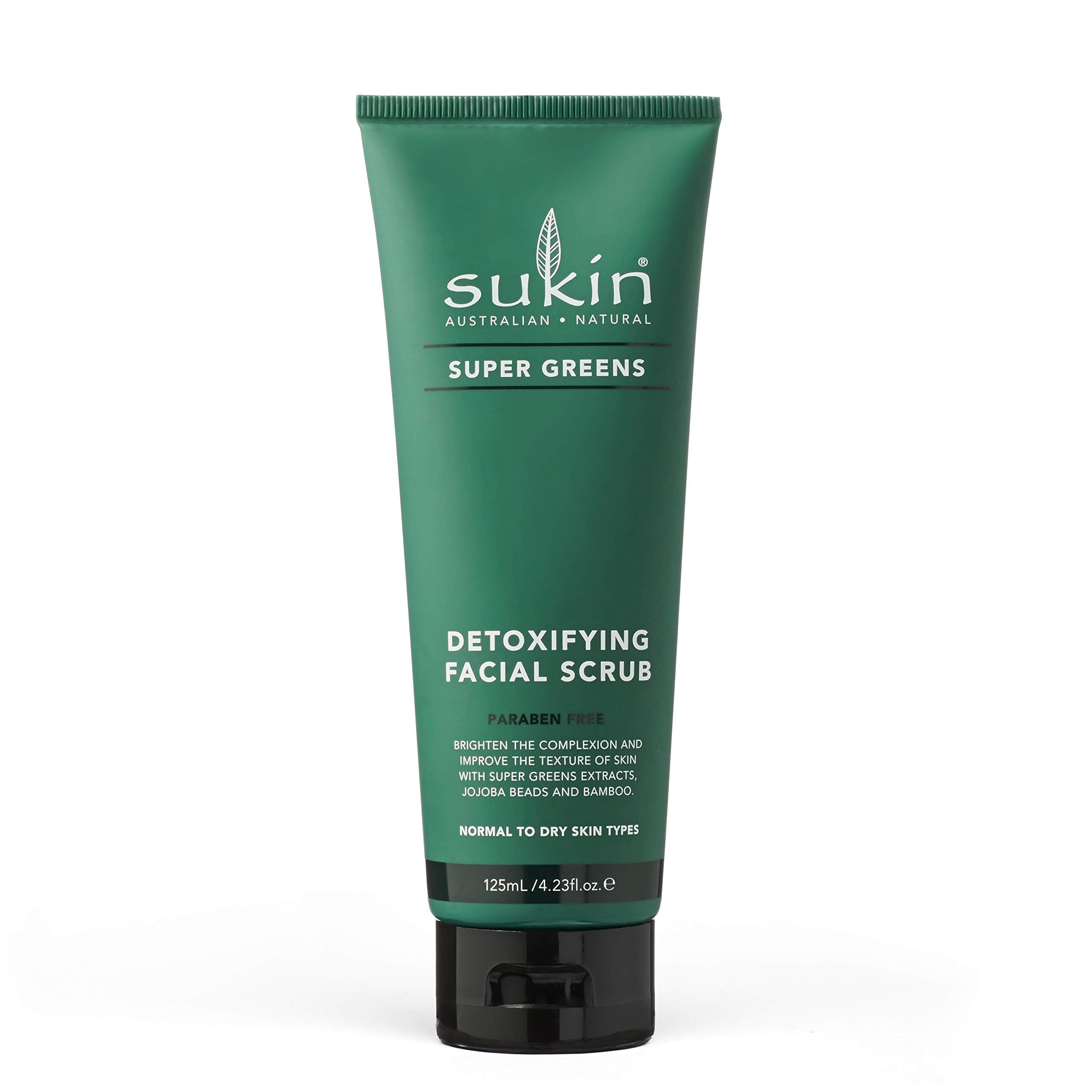 Sukin Super Greens Face Scrub 200g - with Kale, Spirulina & Pineapple; cruelty free & vegan friendly -polishes leaving the skin smooth and free of impurities.