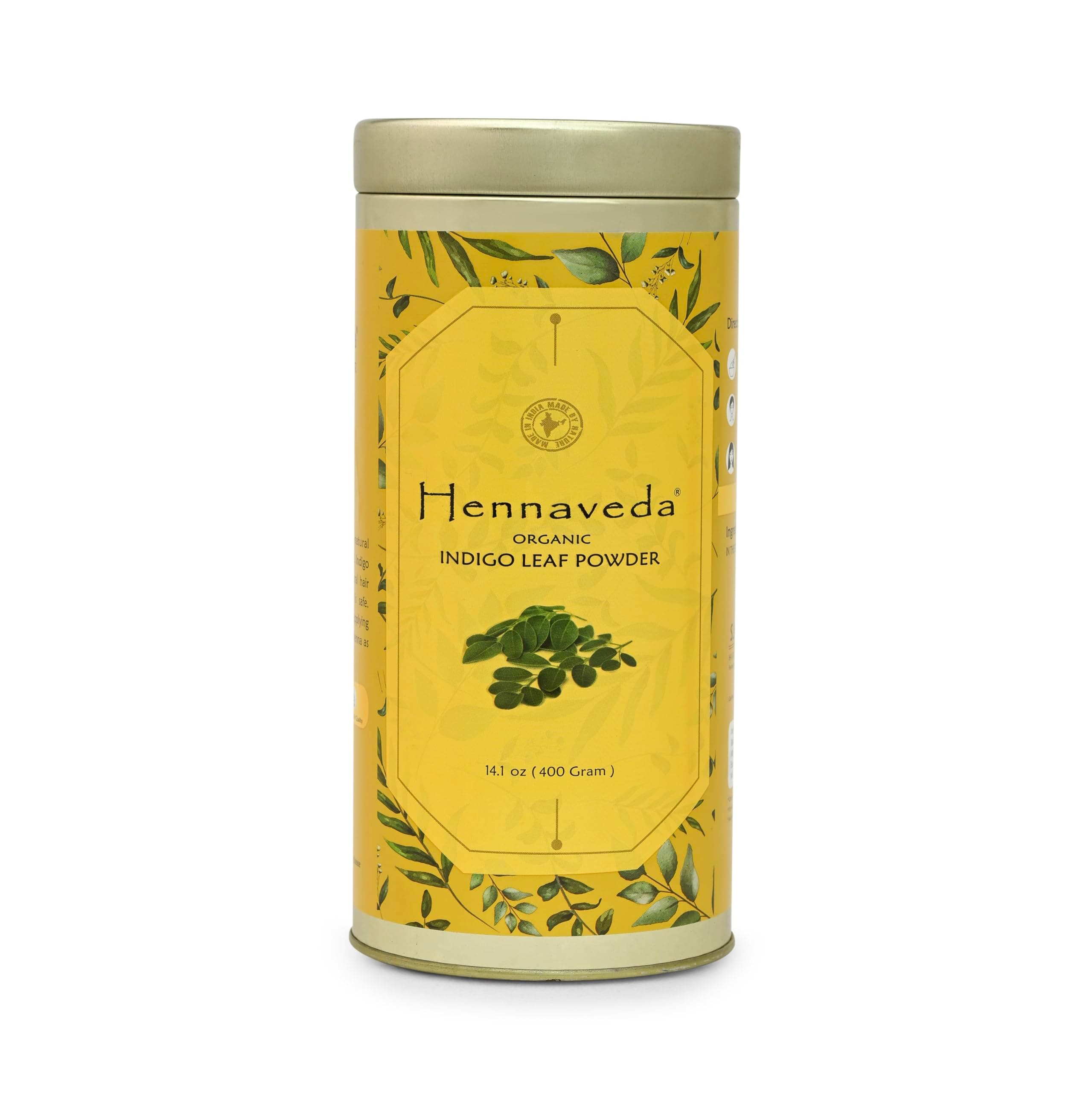 - Indigo Powder with Brush, Hand Gloves and Shower Cap | No Artificial Color Chemical Free Post-Henna Dye Powder for Hair and Beard | Ayurvedic Blend Natural Hair Colour for Men, Women (400g)