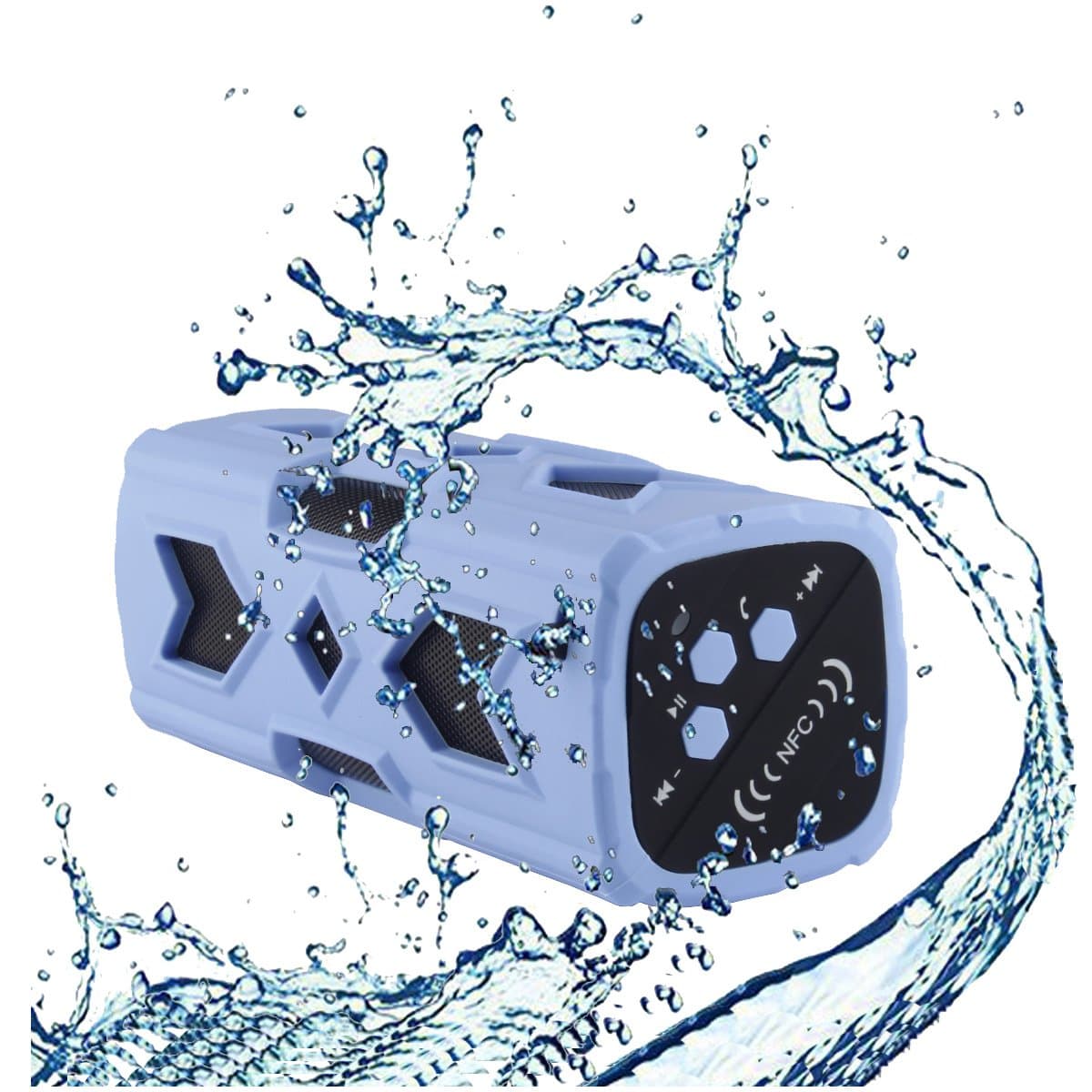 Waterproof Sport Speaker Portable Wireless Speaker Bluetooth Speakers 4.0 With NFC Power Bank Built-in Mic 3600mah Rechargeable Battery 12 Playing Hours Water-proof IPX4 (Blue)