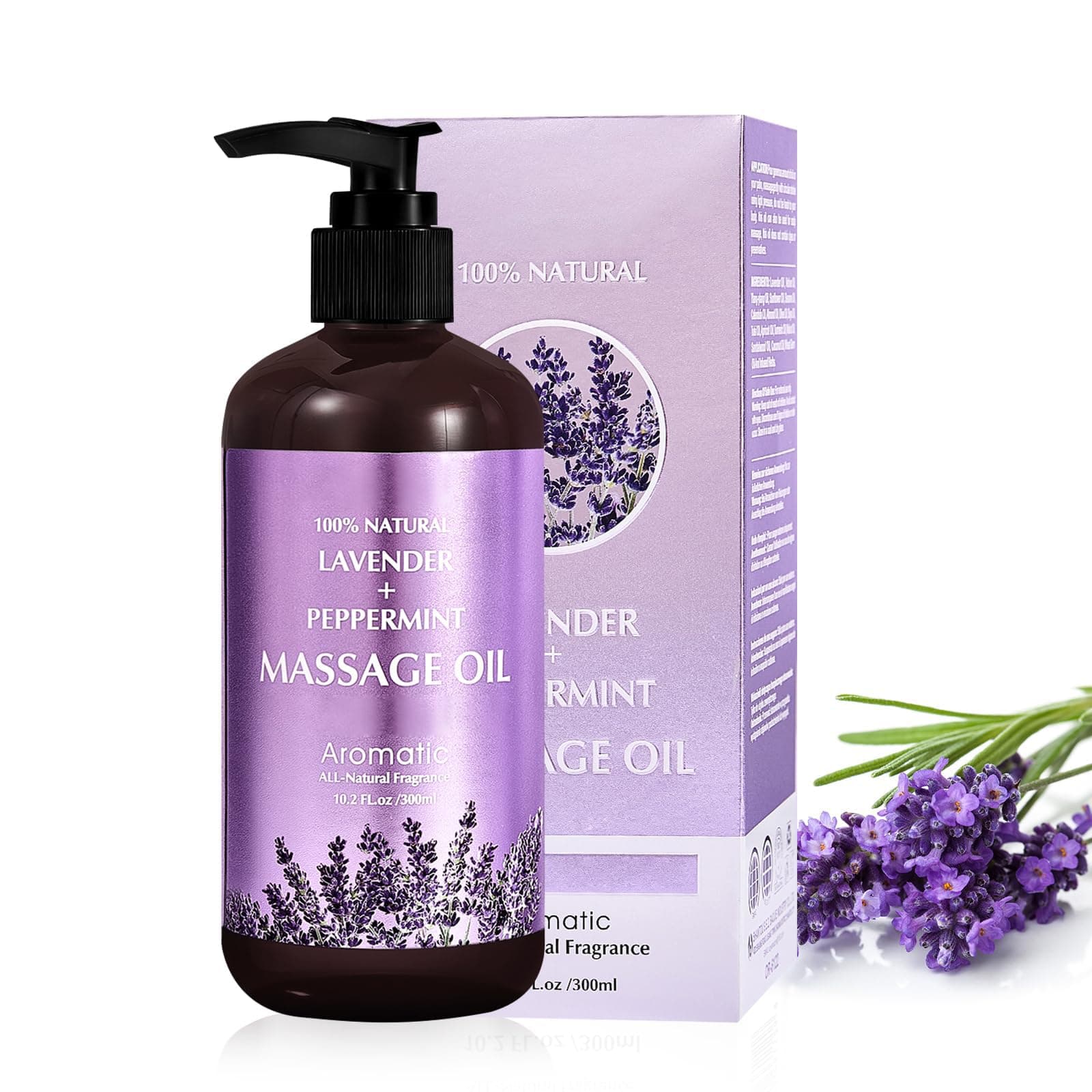 Lavender Massage Oil for Calming, Soothing and Relaxing Muscles Massage Oil for Massage Ideal Body Oil for Skin Moisturizing for Men and Women