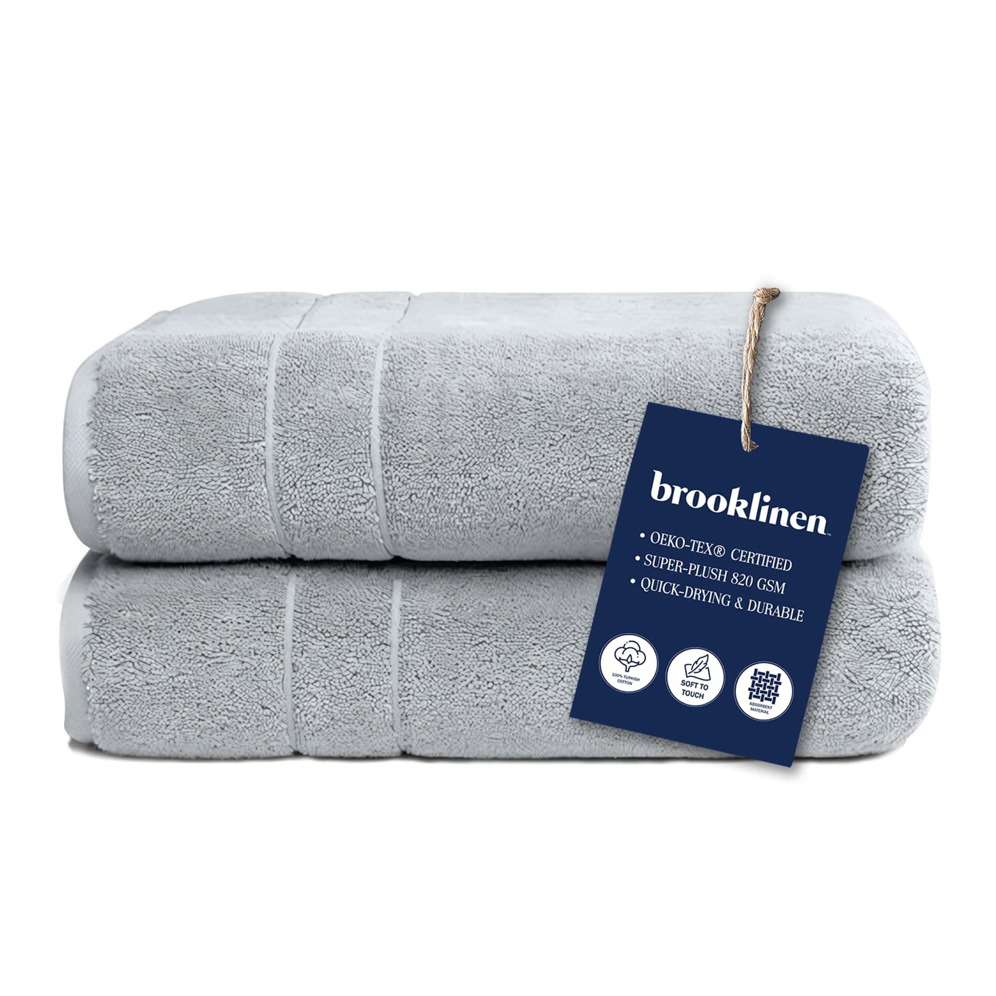 Brooklinen Bath Towels, Smoke Super-Plush - Set of 2