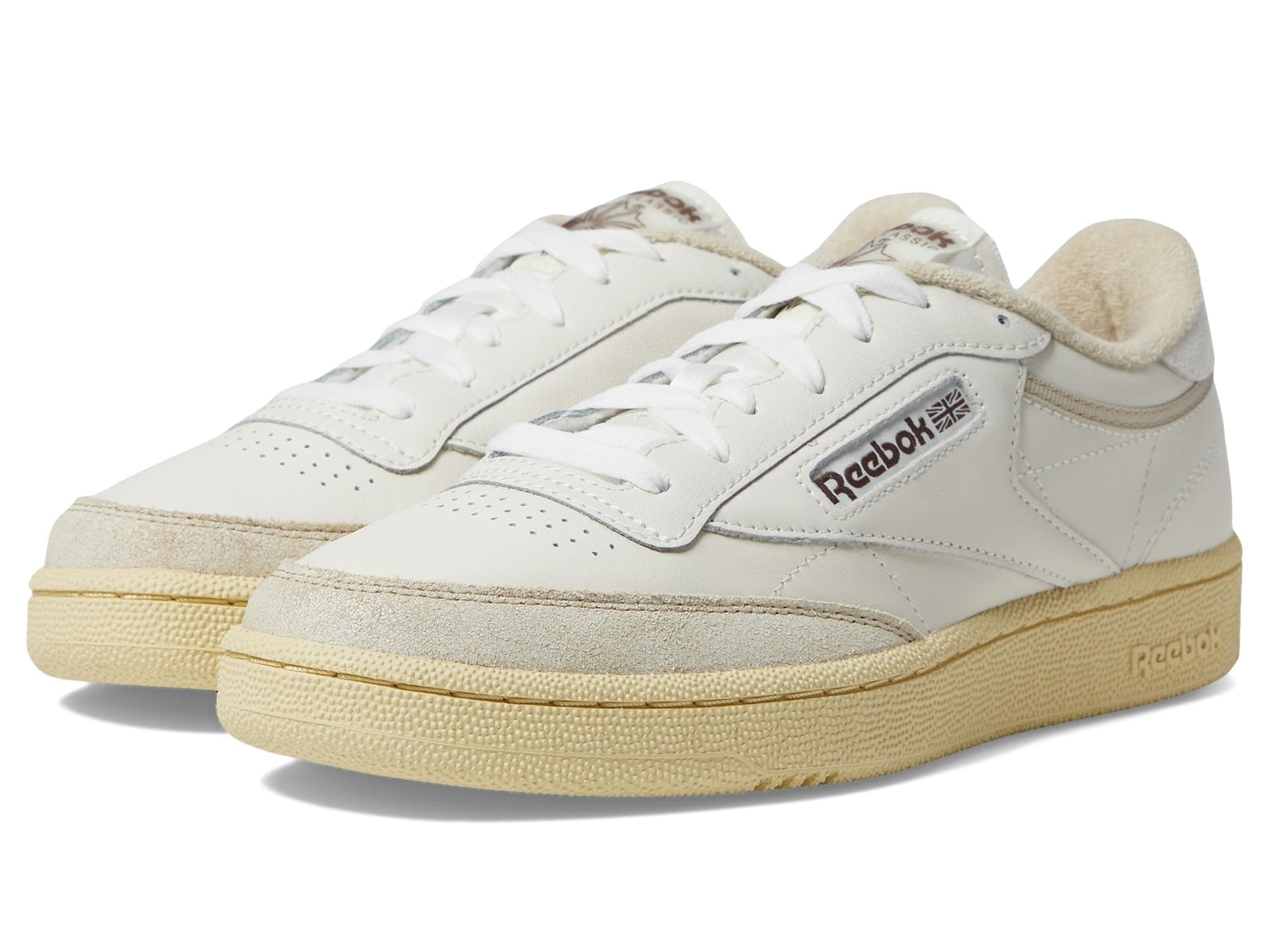 Reebok Men's Club C 85 Sneaker,Chalk/Weathered White/Vintage Chalk,5 Women/3.5 Men