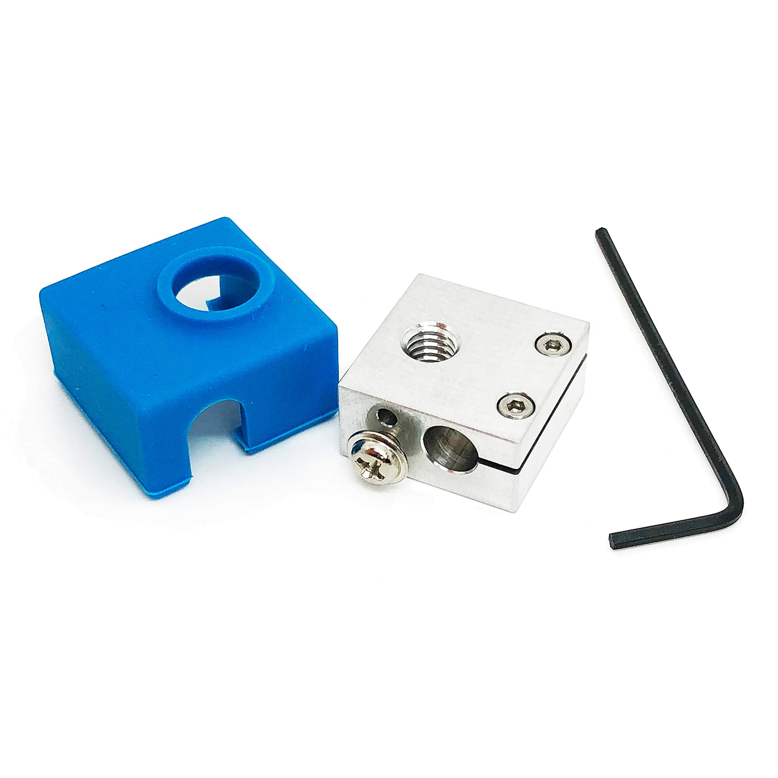 Micro-Swiss Micro Swiss Heater Block Upgrade with Silicone Sock for CR10 / Ender 2 / Ender 3 / ANET A8 Printers MK7, MK8, MK9 Hotends