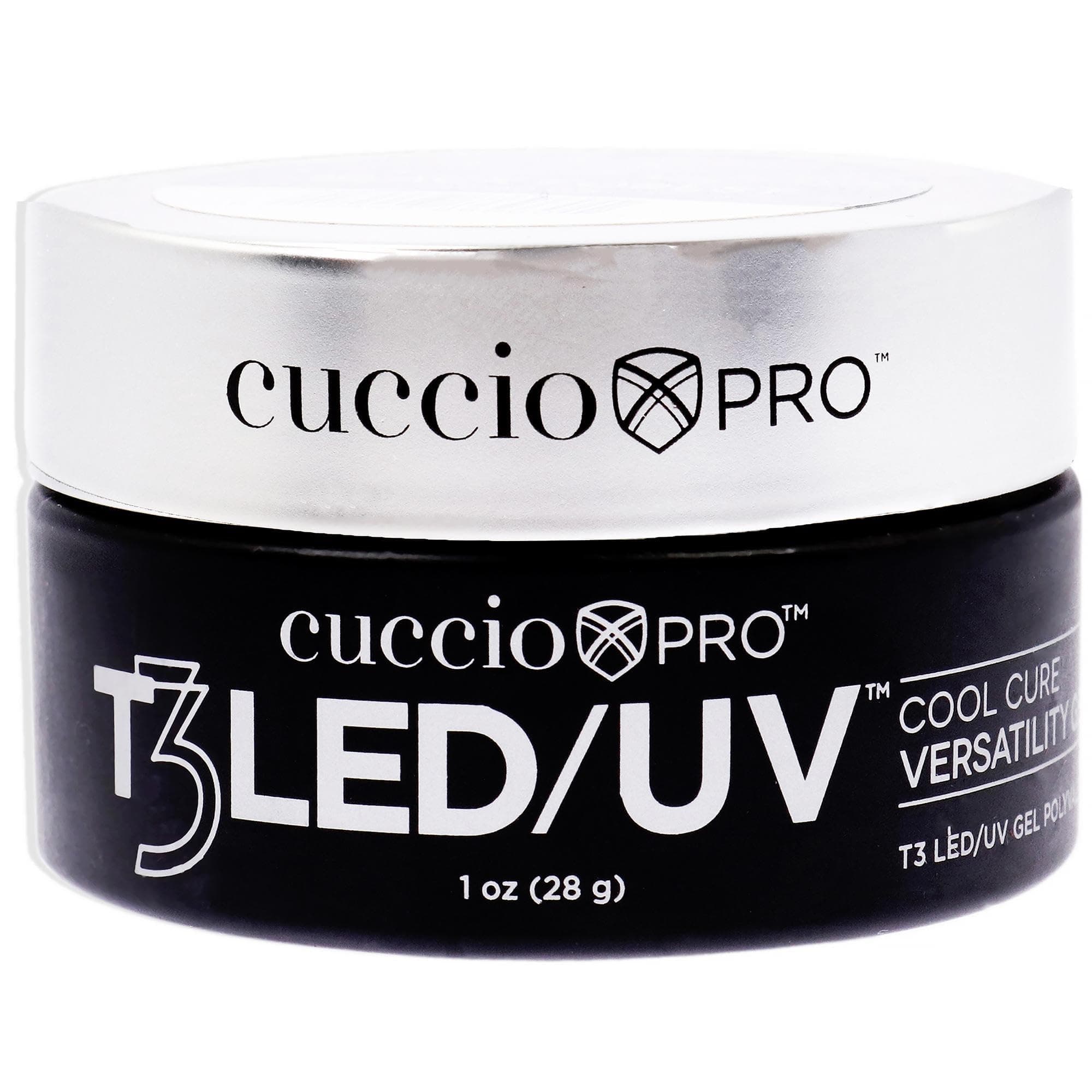 Cuccio Pro T3 LED/UV Cool Cure Versatility Gel - Self-Levelling - Incredibly Flexible - Strong Adhesion - High Shine Finish - Fast Application - Quick Cure - Black Forrest - 28 G Nail Gel