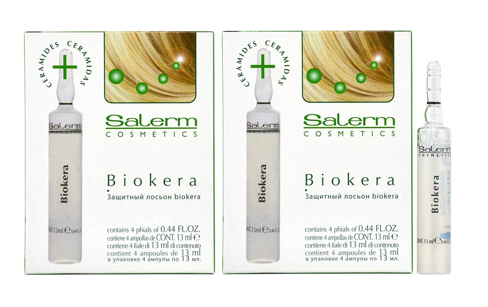 Biokera Phials (Ampollas) .44oz/4pack Set of 2 - Fragrance Free, Silicone Free - Adults - Unisex - Hair Growth - Thinning