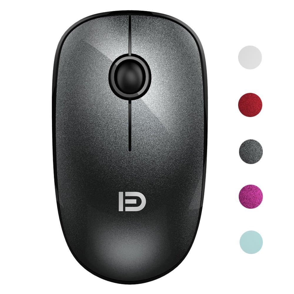Wireless Mouse, (Battery included) FD V8 2.4G Ultrathin Silent Cordless Mouse with Nano Receiver 1500 DPI Precise Control for Notebook Computer PC Laptop Macbook and Chromebook(Black)
