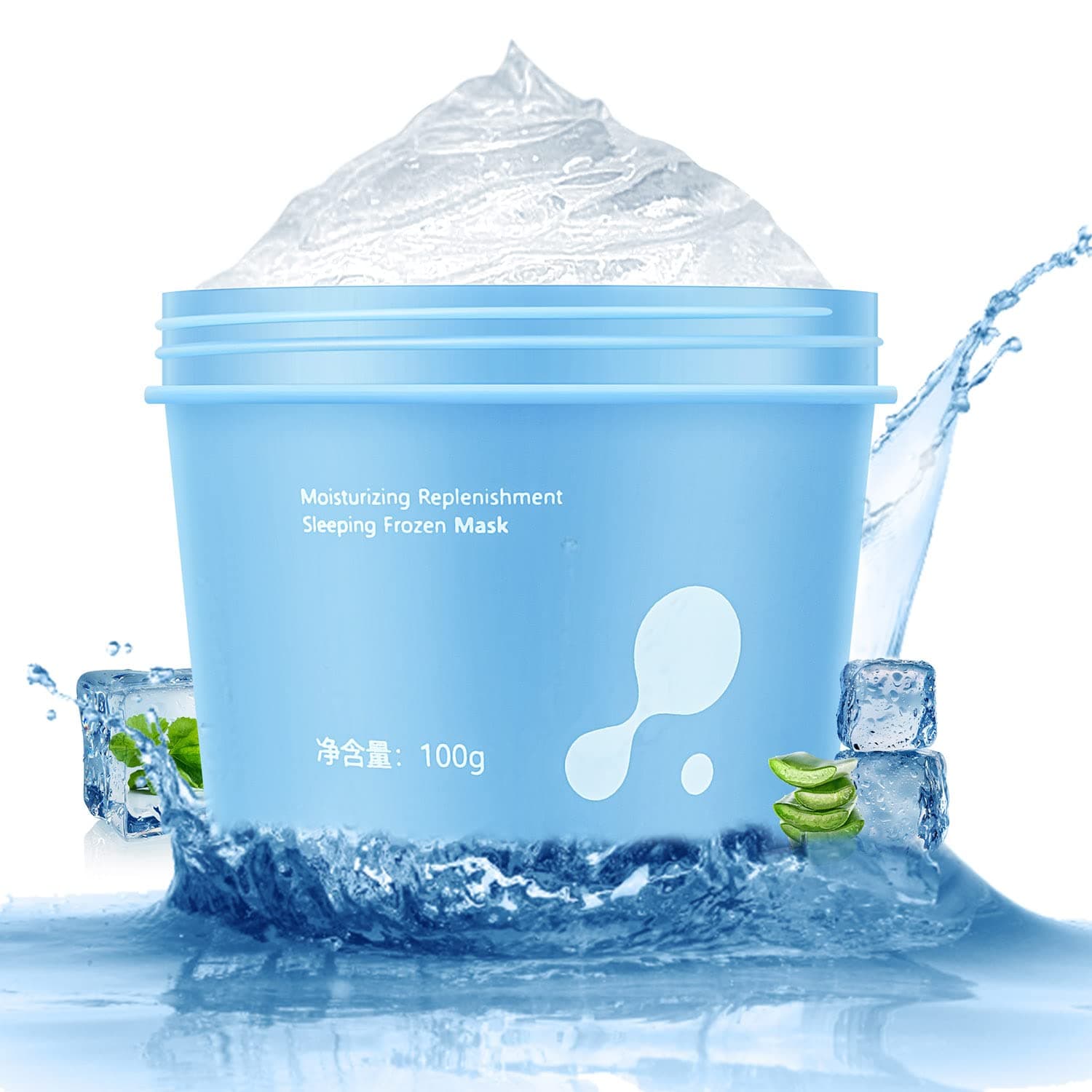 Rednow Moisturizer Ice Water Sleeping Mask, Deep Hydration Overnight Face Mask, Hyaluronic Acid Moisture Cream Skin Care Lotion with Free Spatula