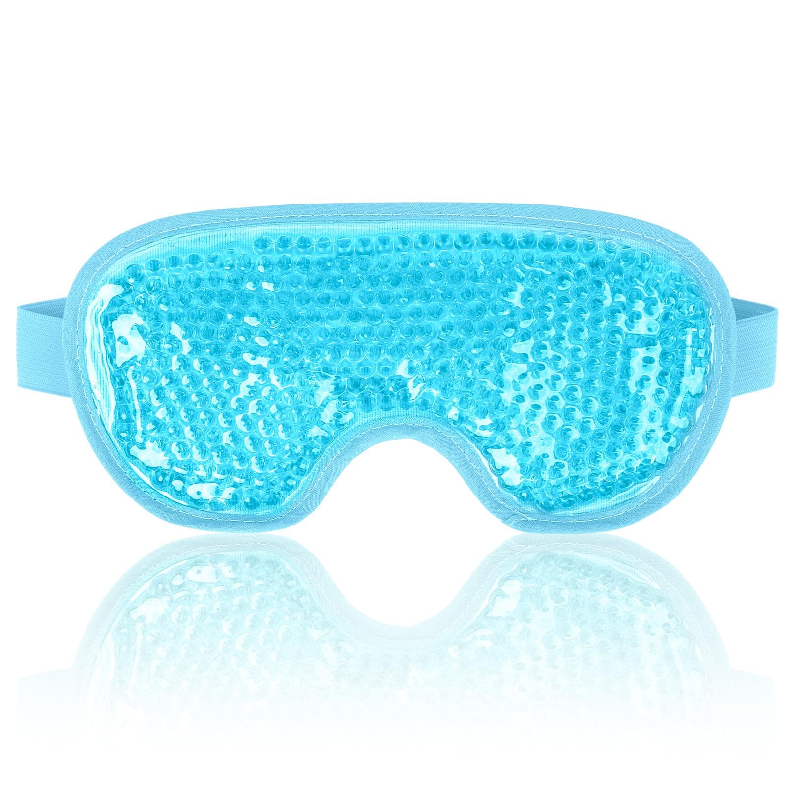 NEWGO Light Blue: Eye Mask Sleeping Reusable Gel Beads Eye Mask For Hot Cold Therapy, Pain Relief Mask And Eye Pillow For Puffy Eyes, Stress Relief, Migraine, Headache And Sinus Pain