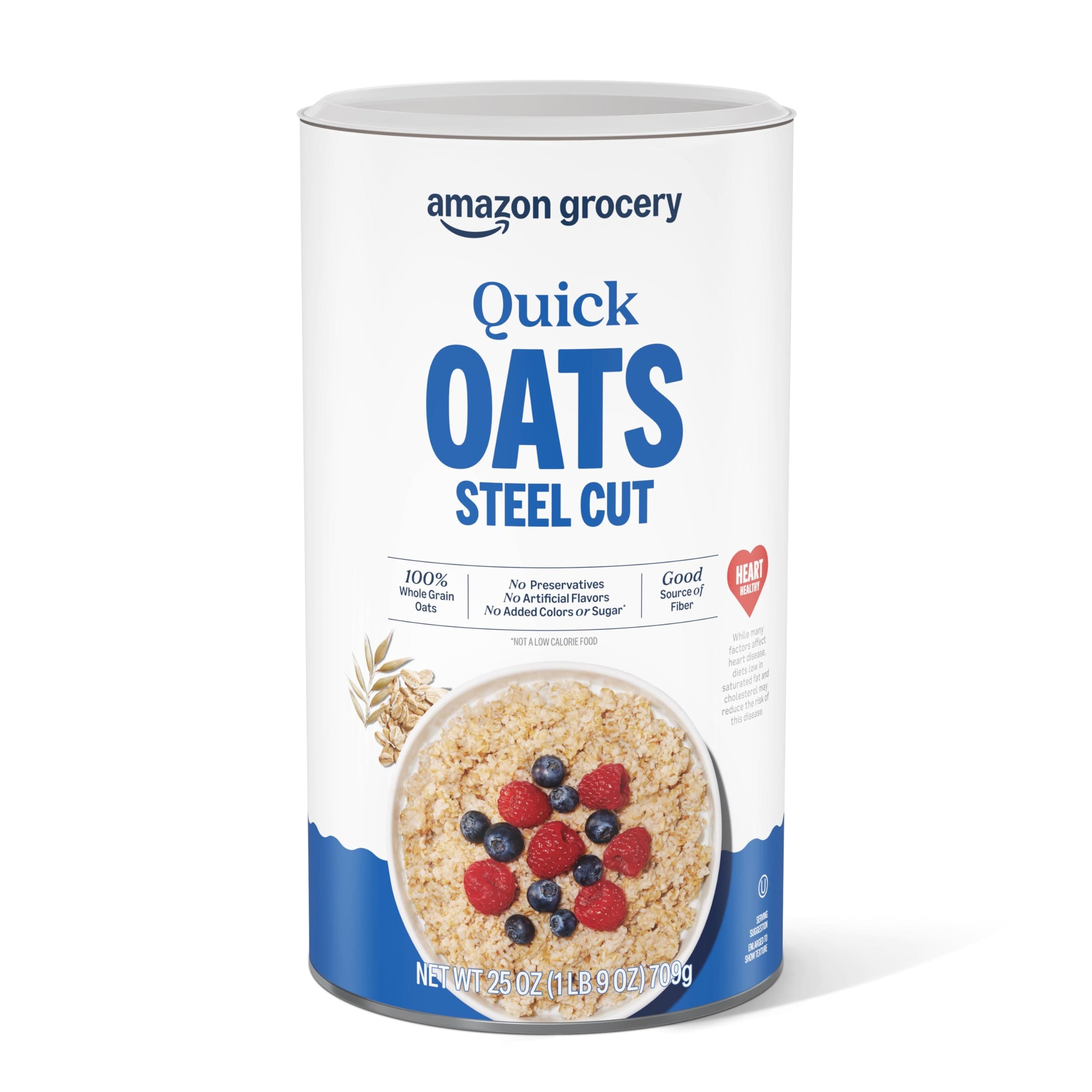 Amazon Grocery, Steel Cut Quick Oats, 25 Oz