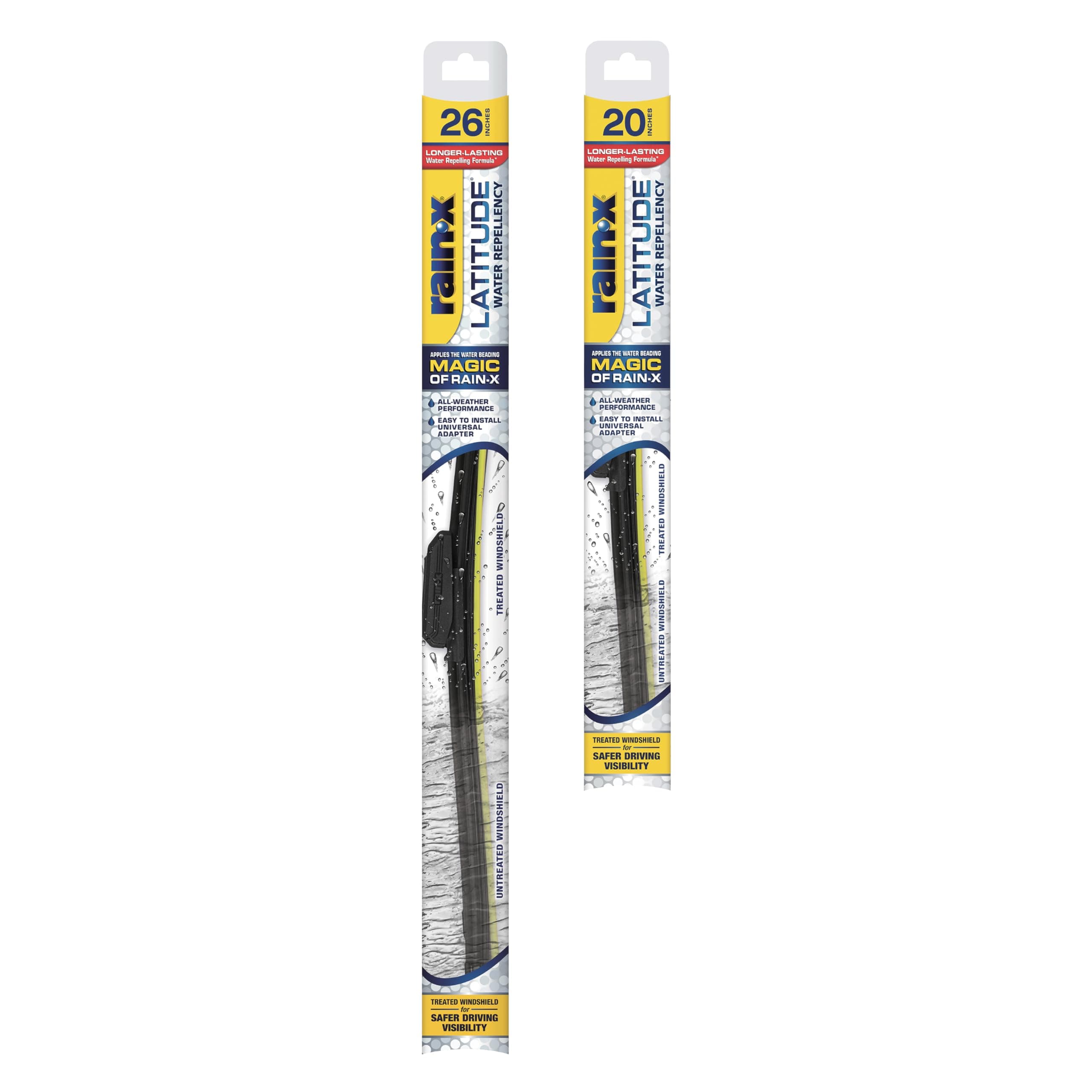 Rain-X 810197 Repellency Water Repellent Wiper Blades, 26" & 20" Windshield Wipers, All Weather Streak-Free for Enhanced Visibility w/ Water Repellency Formula