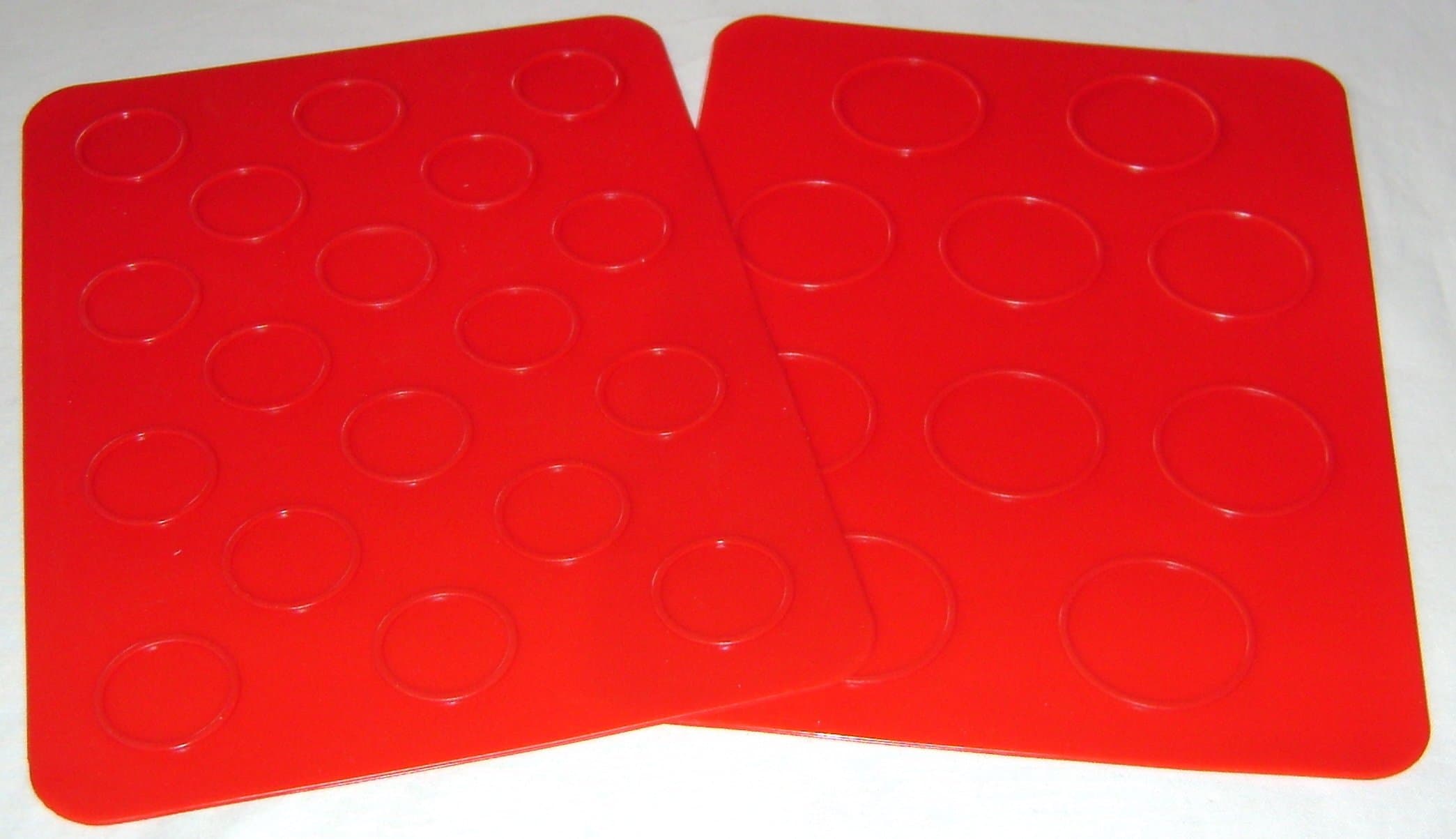 Sherwood Home NEW 2 SILICONE MACAROON MAT BAKING TRAY SET FLEXIBLE & NON STICK RED SH