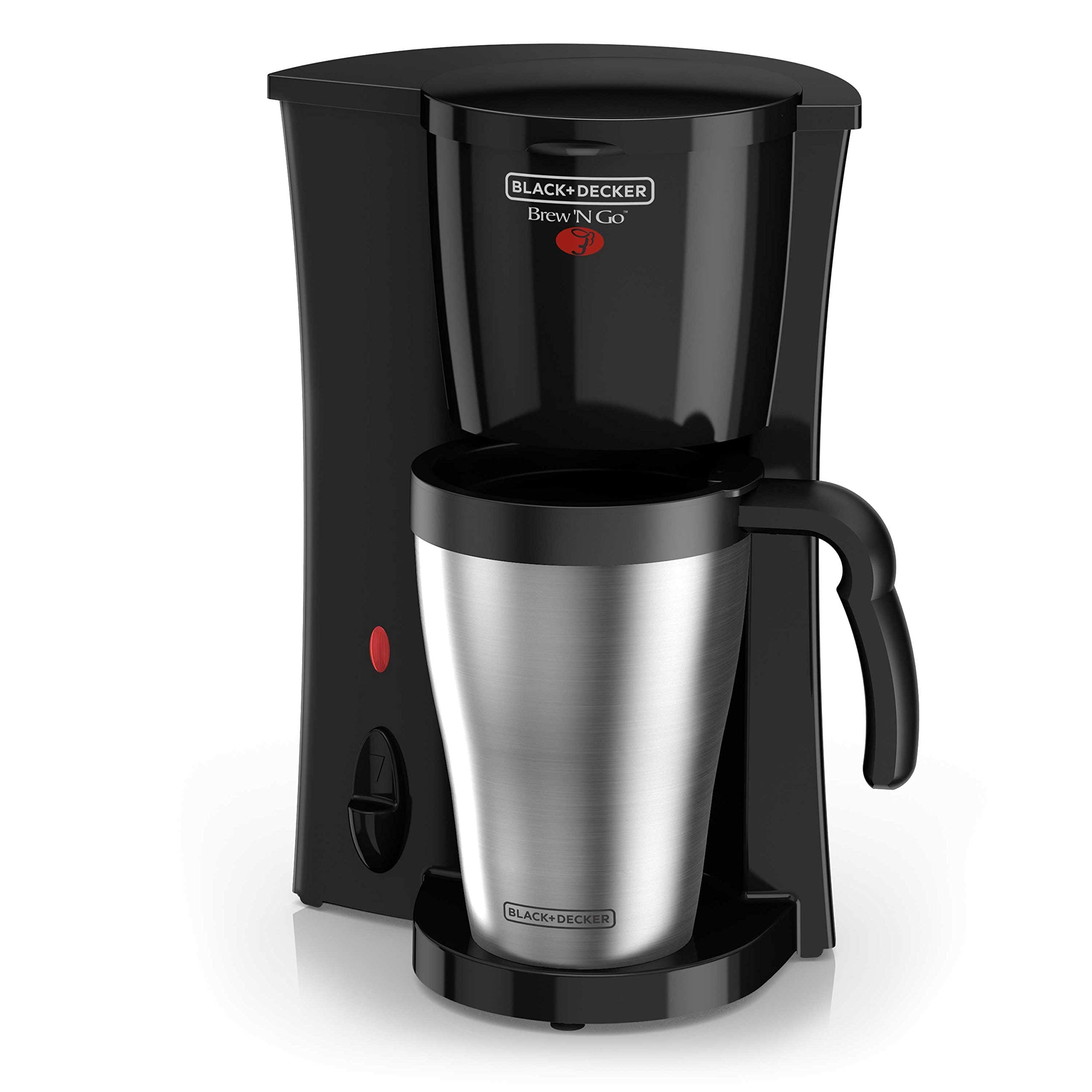 BLACK+DECKER DCM18S Brew ‘n Go Personal Coffeemaker with Travel Mug, Black/Stainless Steel