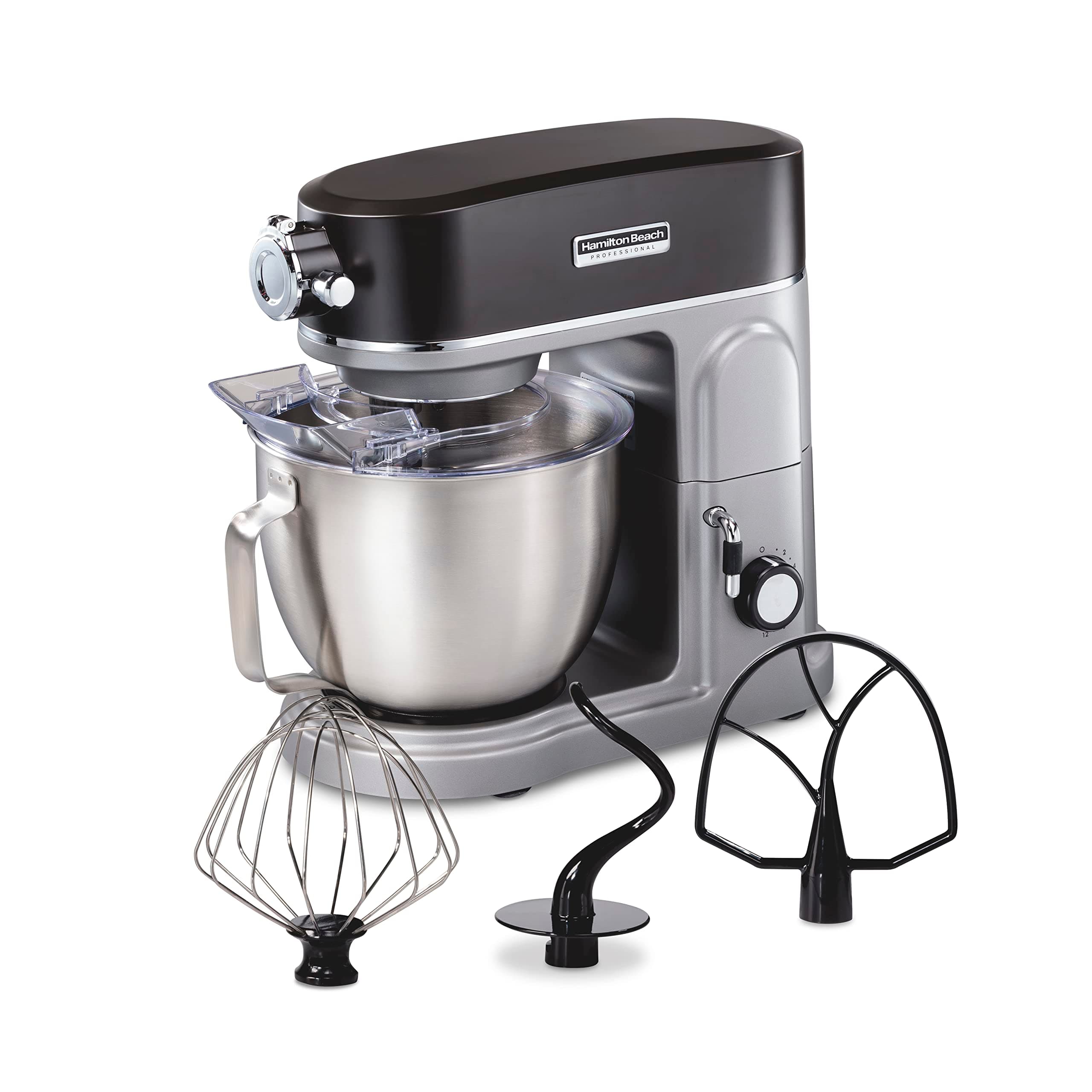 All-Metal Stand Mixer with Specialty Attachment Hub, 5 Quart Bowl, 12 Speeds, Includes Flat Beater, Dough Hook, Whisk (63240)