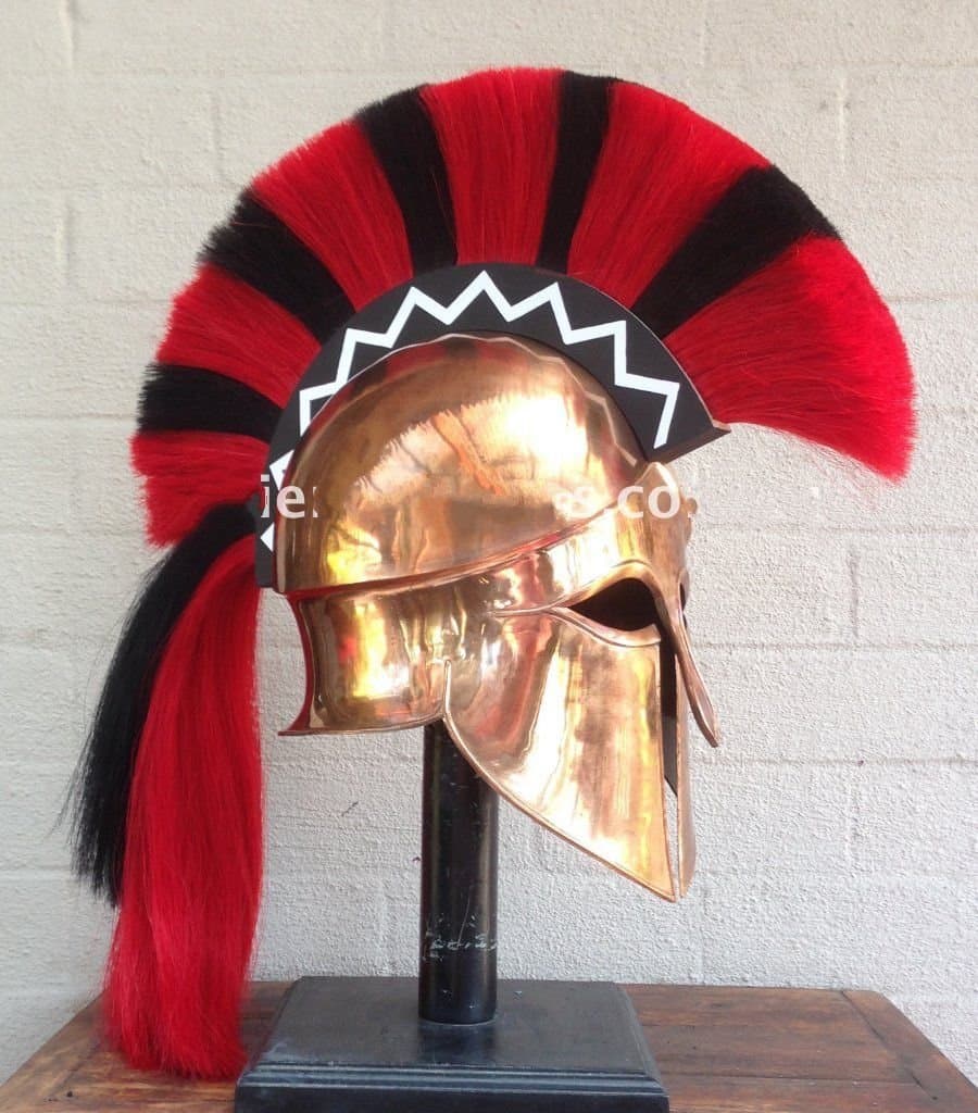 SCA LARP MEDIEVAL GREEK CORINTHIAN HELMET WITH PLUME SPARTAN REPLICA
