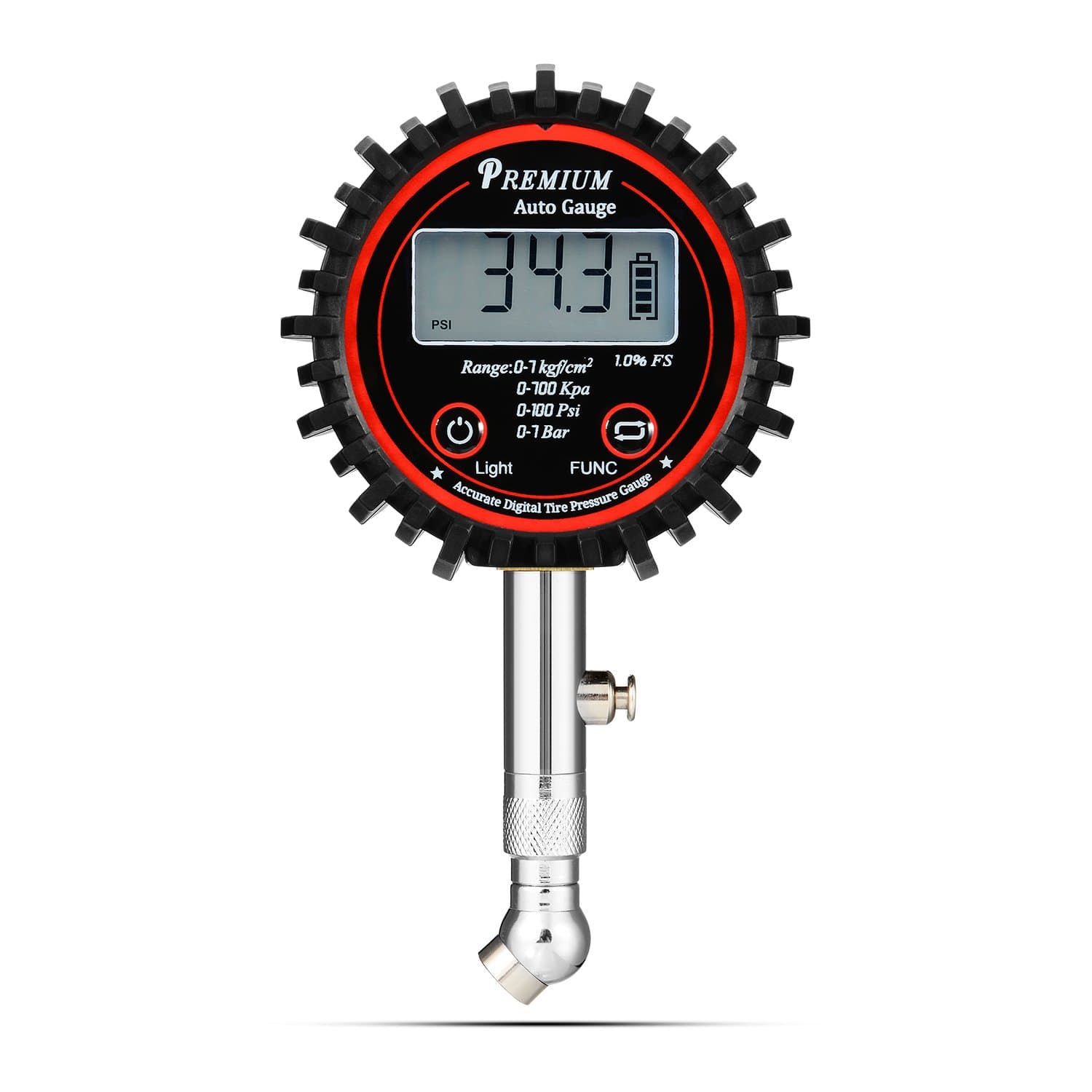 Tyre Pressure Gauge, ATKKE Professional Digital Tire Pressure Gauge with Backlit LCD Display 100 PSI, 4 Measurement Units Tyre Air Pressure Gauge Tester Tool for Cars, SUV, Trucks, Motorcycles and Bicycles AU03