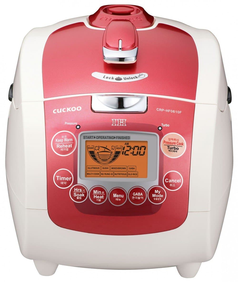 Cuckoo CRP-HF0610F 6 Cup Pressure Rice Cooker, 110V, Red