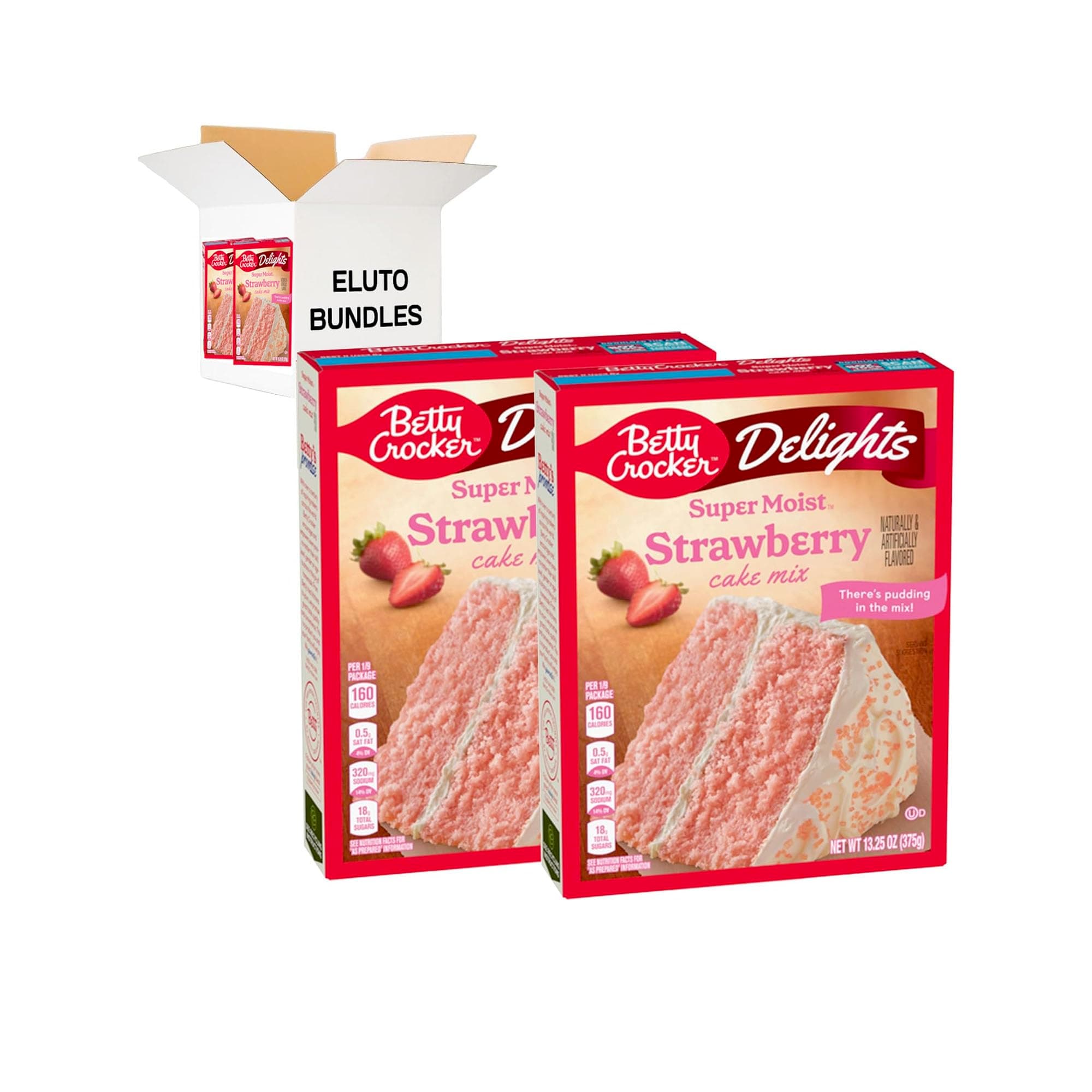 Super Moist Strawberry Cake Mix 376g (Pack of 2)