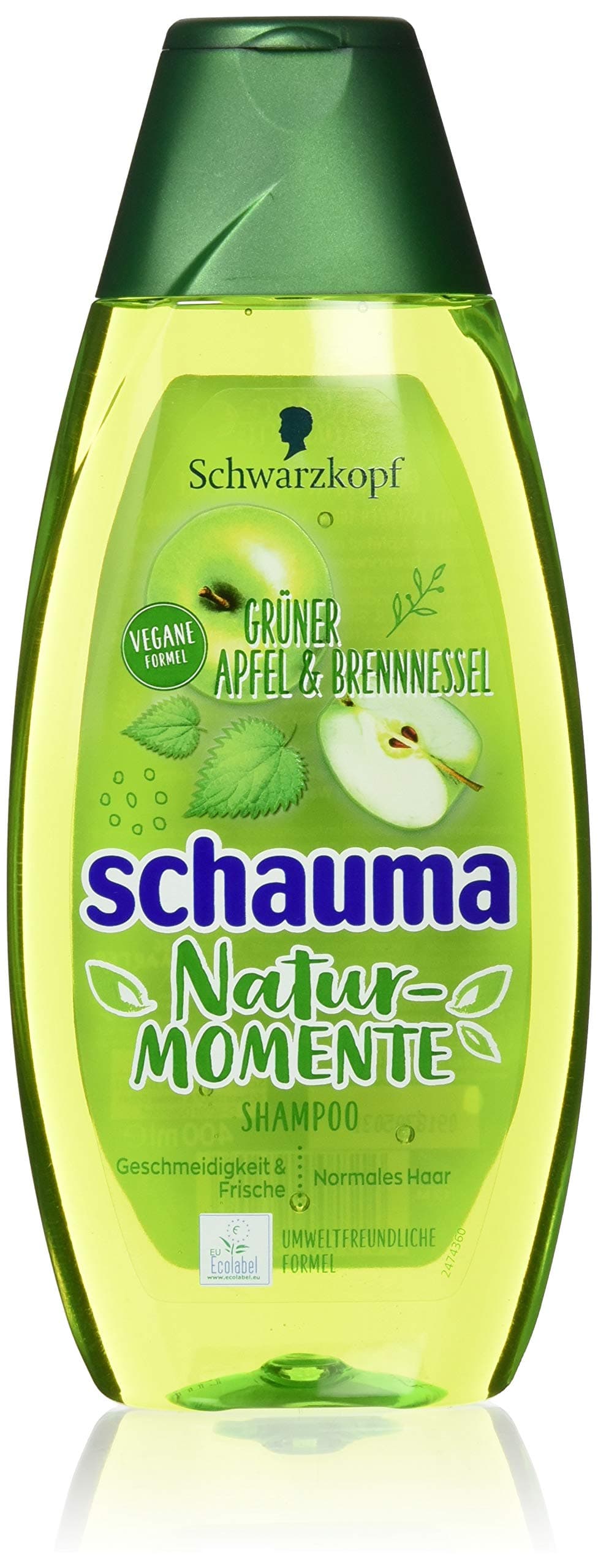 Schwarzkopf Schauma Natural Momente Green Apple and Nettle Shampoo, Pack of 5 x 400 ml
