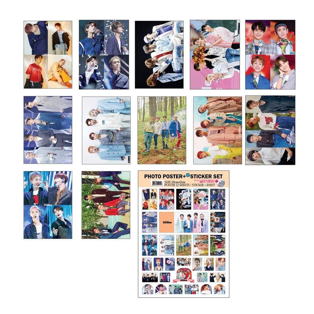 K-POP Idol Group 2020 New 12 Poster + 1 Sticker Set (All A3 Size) (Shinee)