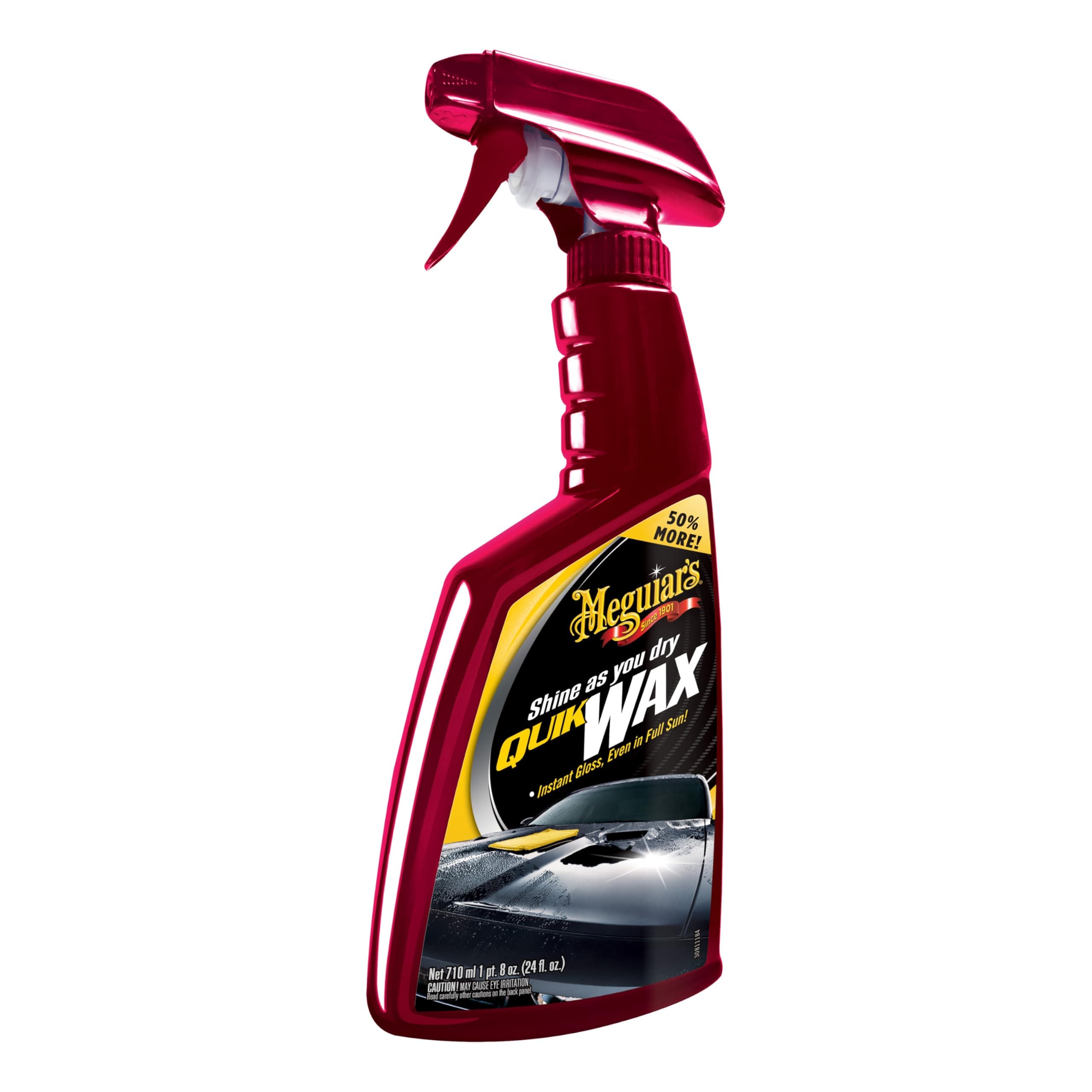 Meguiar's Quik Wax, Spray Wax for Car Detailing that Creates a Deep Shiny Look, Can Be Applied to Wet or Dried Paint and In Direct Sunlight, Moisture Rolls Off Waxed Paint, 24 Oz