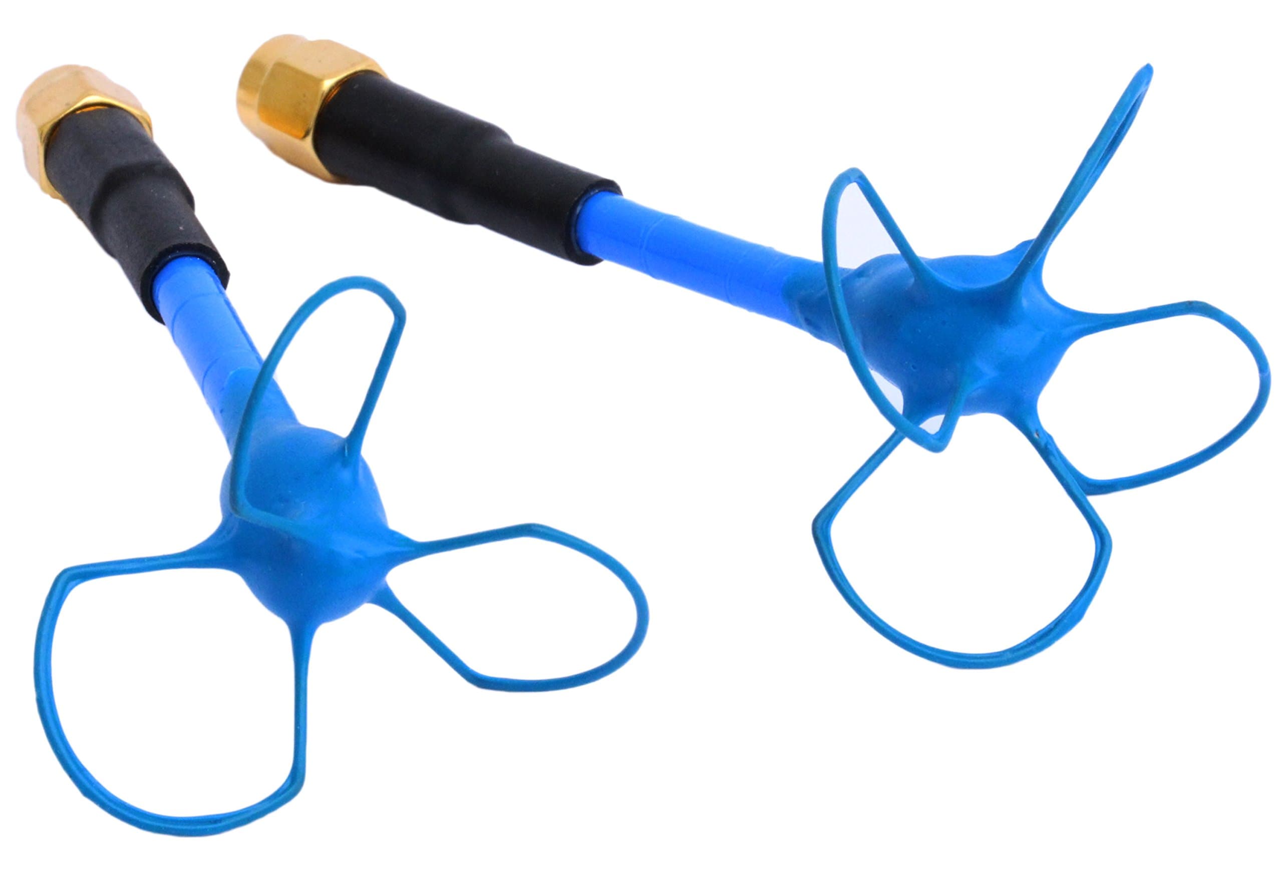 Video Aerial Systems ibcrazy BlueBeam Classic Antenna Set 5.8ghz | Cloverleaf + Skew Planar | Circular Polarized Omnidirectional for FPV UAV, Drone | 5.8 Transmitter Receiver Antennas (RHCP)