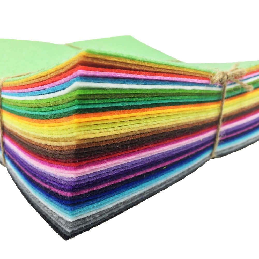 flic-flac 42pcs Felt Fabric Sheet Assorted Color Felt Pack DIY Craft Squares Nonwoven (25 * 25cm)