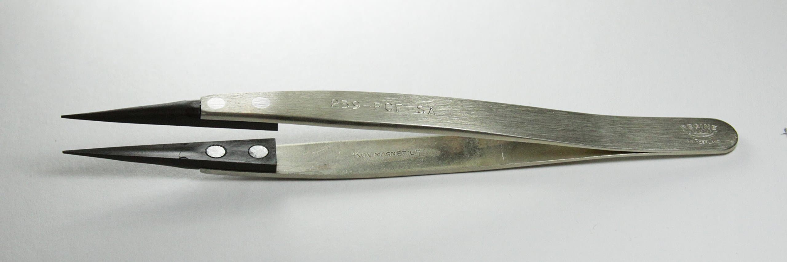 Regine Switzerland259FCF, 0.4mm Carbonfiber Points, Straight Tip - Tweezer Antimagnetic, Anti-Acid Steel - Swiss Made - High Precision Electronics, General, Watch - making Tweezer