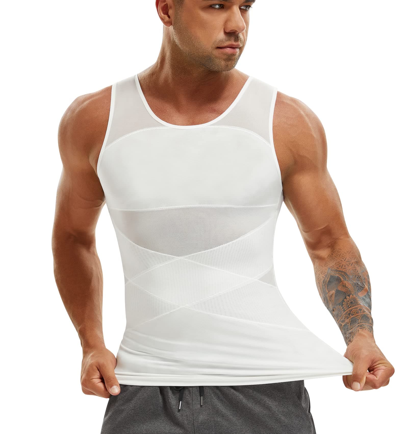 Compression Shirt for Men Slimming Undershirt Body Shaper Tank top for gynomastica Sleeveless Shapewear Vest Men