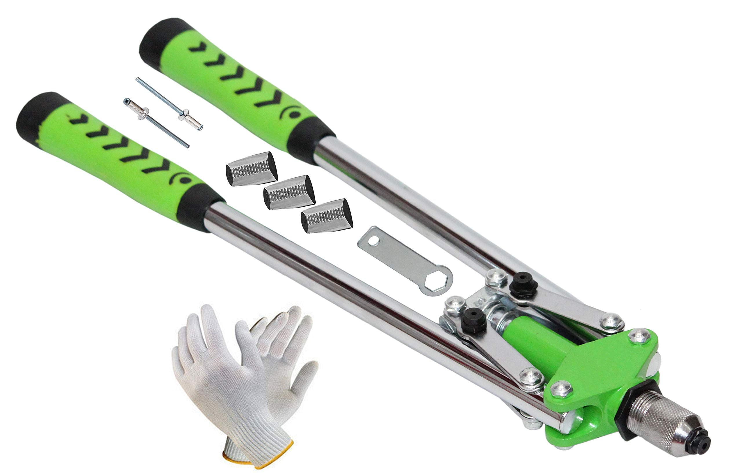 Digital Craft 17"Inch Heavy-Duty Double Core-pulling Hand Rivet Gun Riveting Gun Manual Pull Rivet Pliers Pull Cap Gun Clinch Bolt Hand Rivet Tool