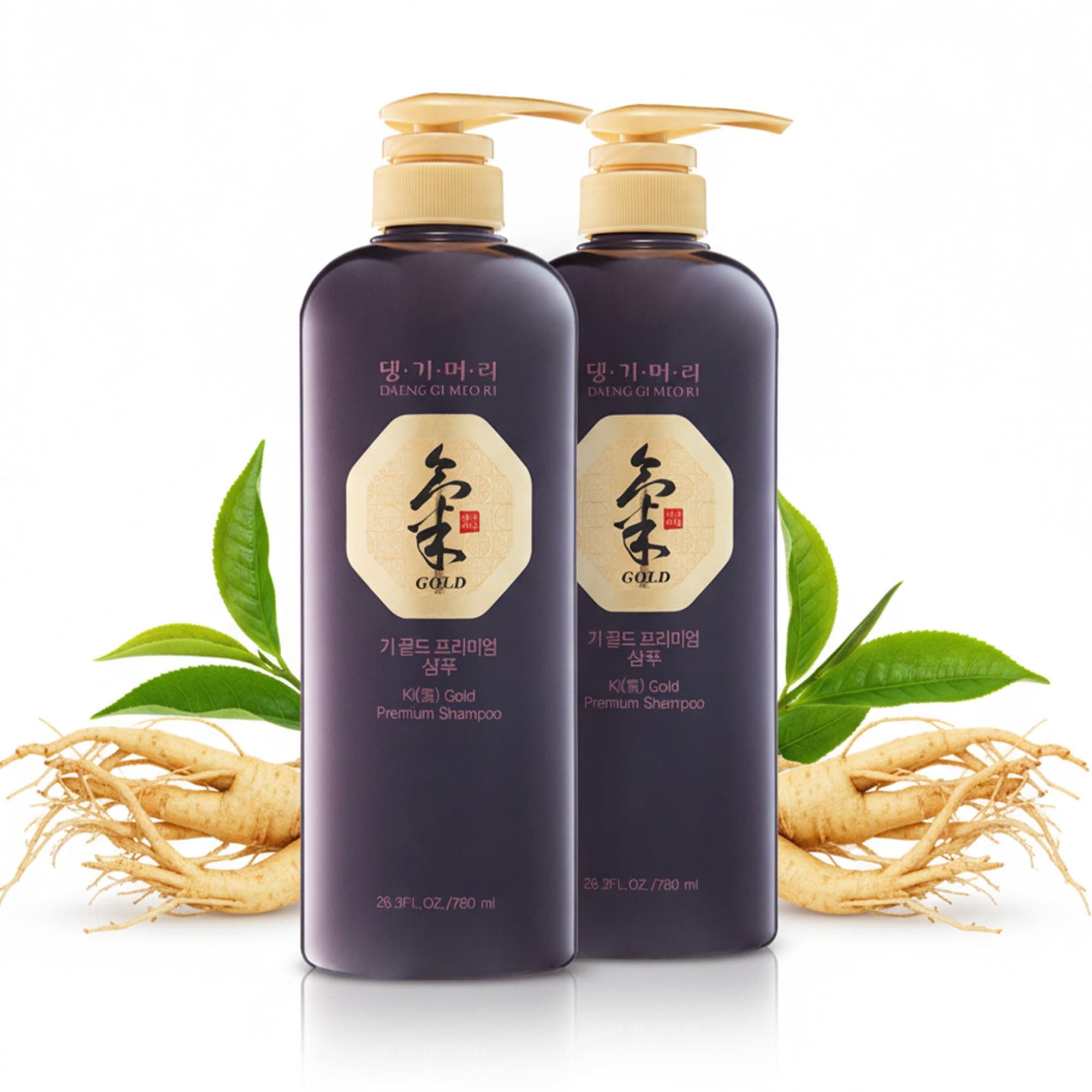 Ki Gold Premium Shampoo 2 Set, Promotes Elastic Hair, Prevents Hair Loss, Eliminates Dandruff, 780ml