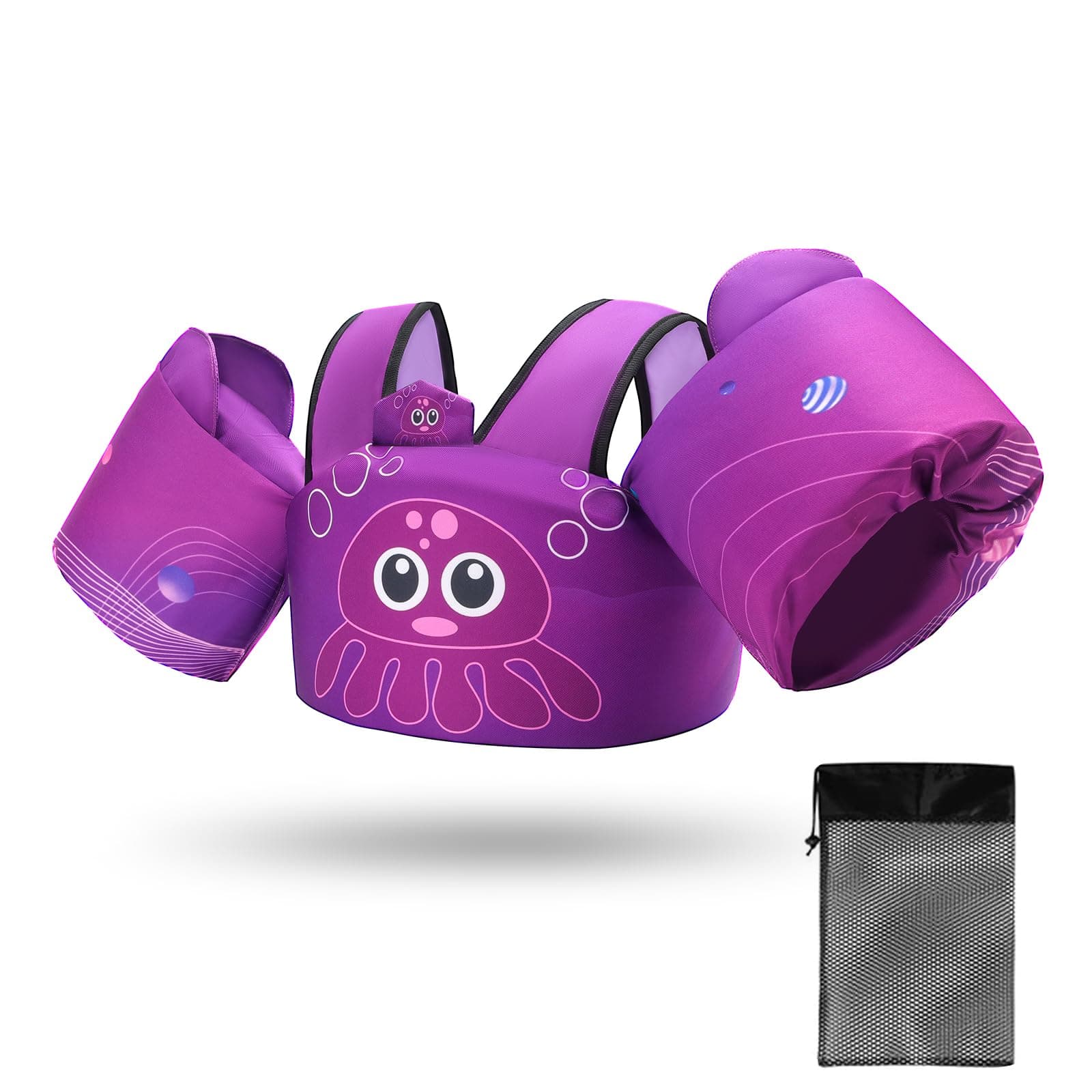 Elejolie Toddler Swim Vest for Child Learn Swiming Training,Infant Safety Swimmies Aid Jacket for Kids 2 3 4 5 6 Years Old,Arm Water Wings for Baby 22-66lbs